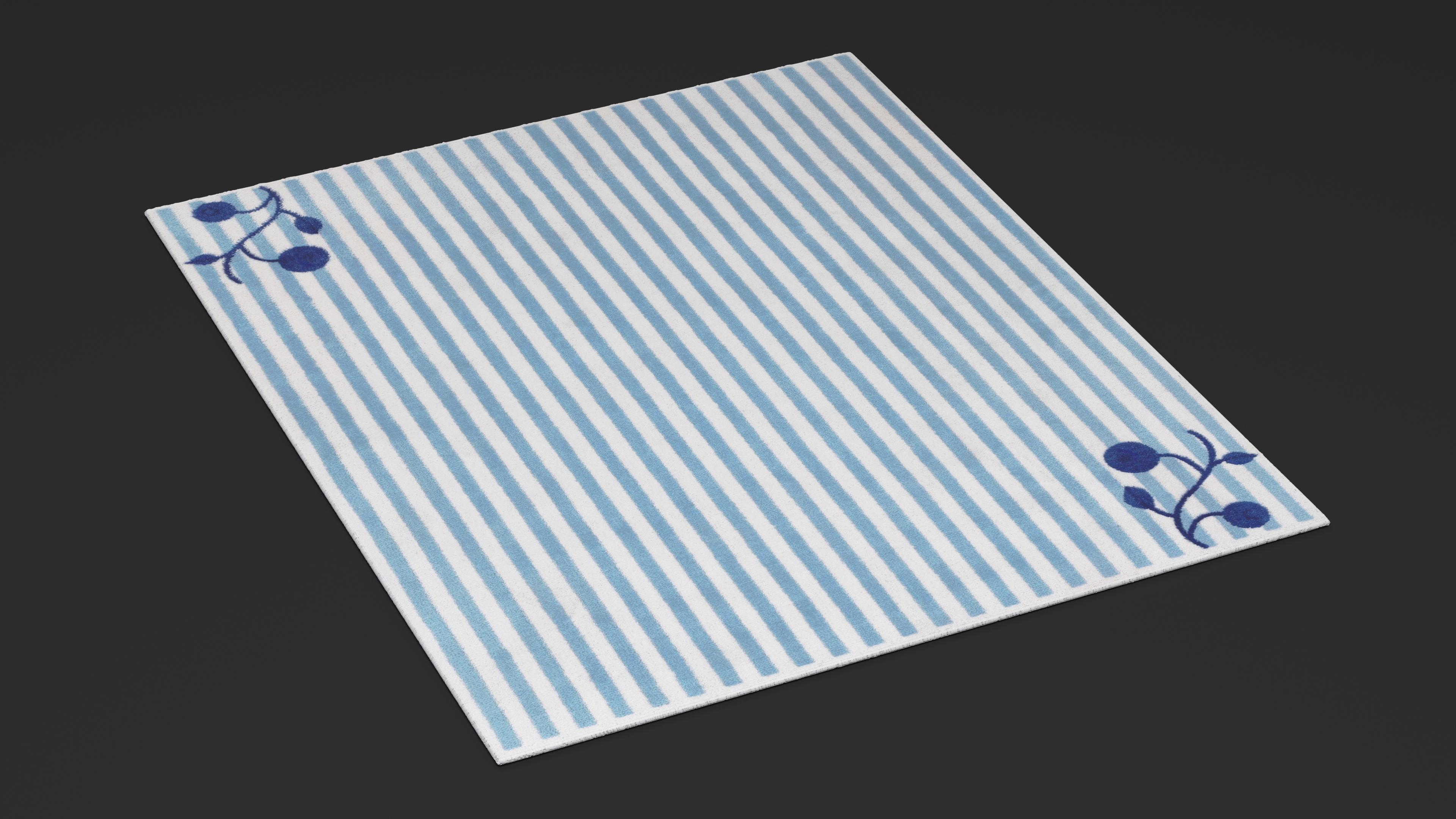 Rug for Children Room IKEA GULSPARV Stripe Blue 3D