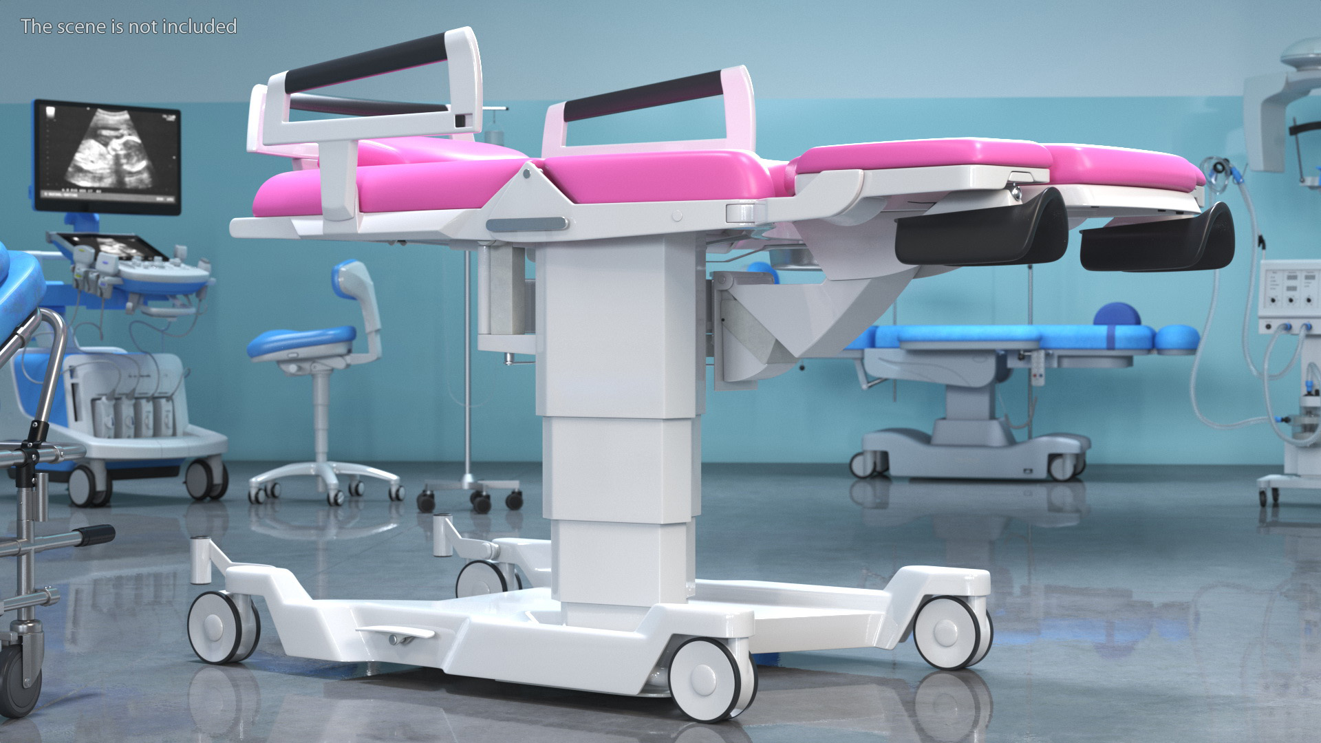 Childbirth Bed AVE 2 Pink Rigged 3D