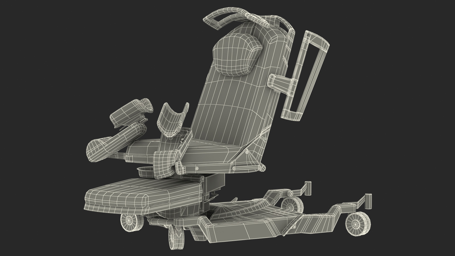 Childbirth Bed AVE 2 Pink Rigged 3D