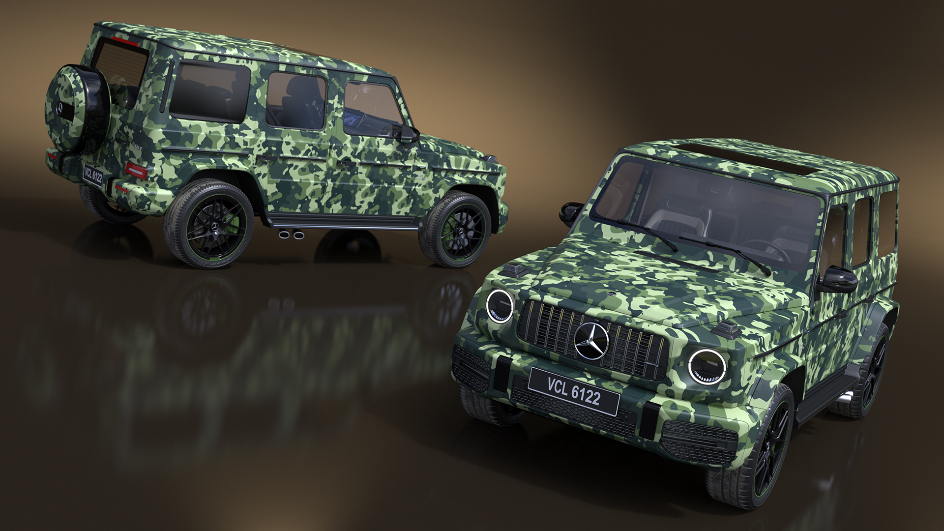 3D Mercedes-Benz G63 AMG 2019 Camouflage Matte model