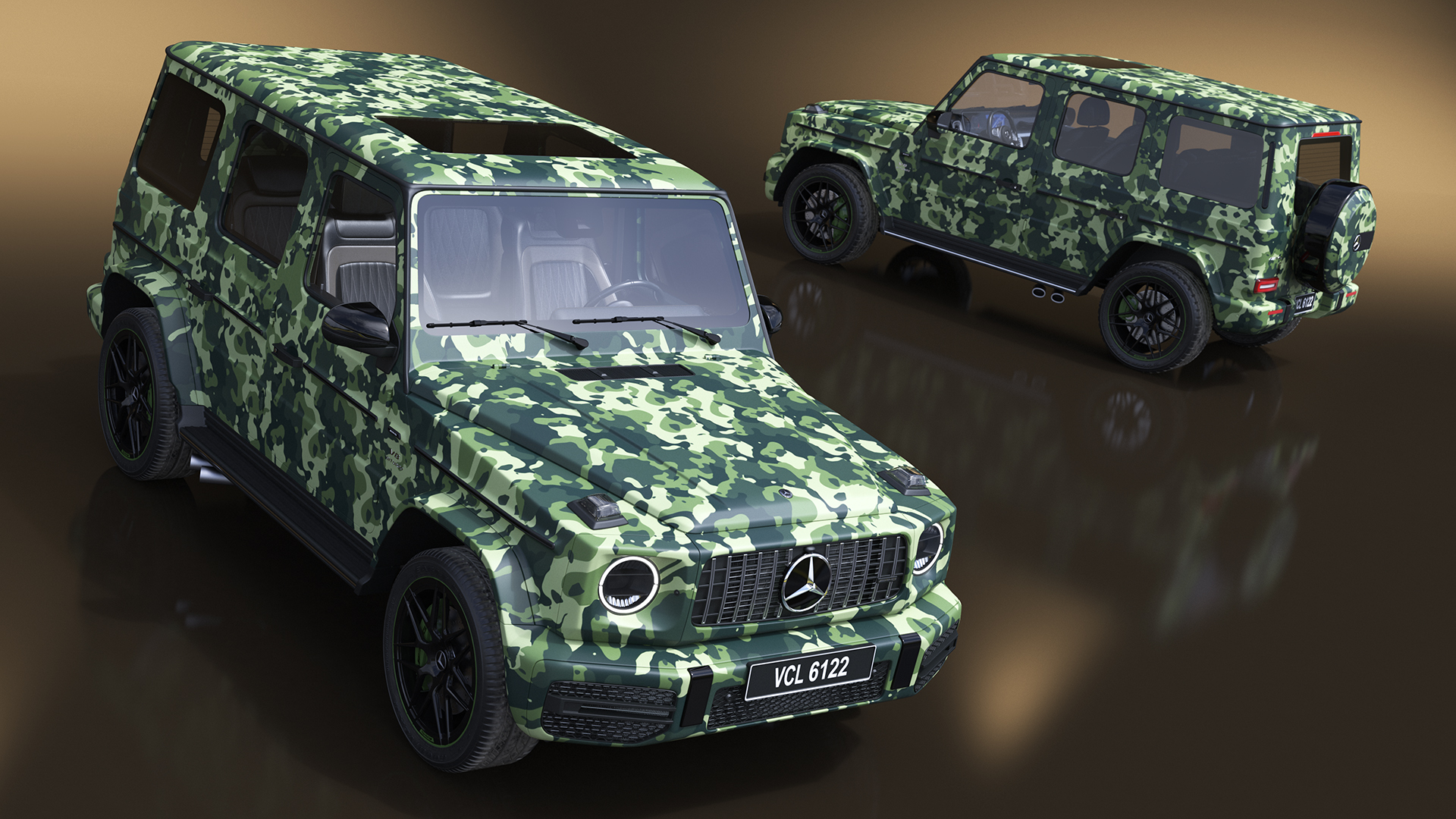 3D Mercedes-Benz G63 AMG 2019 Camouflage Matte model