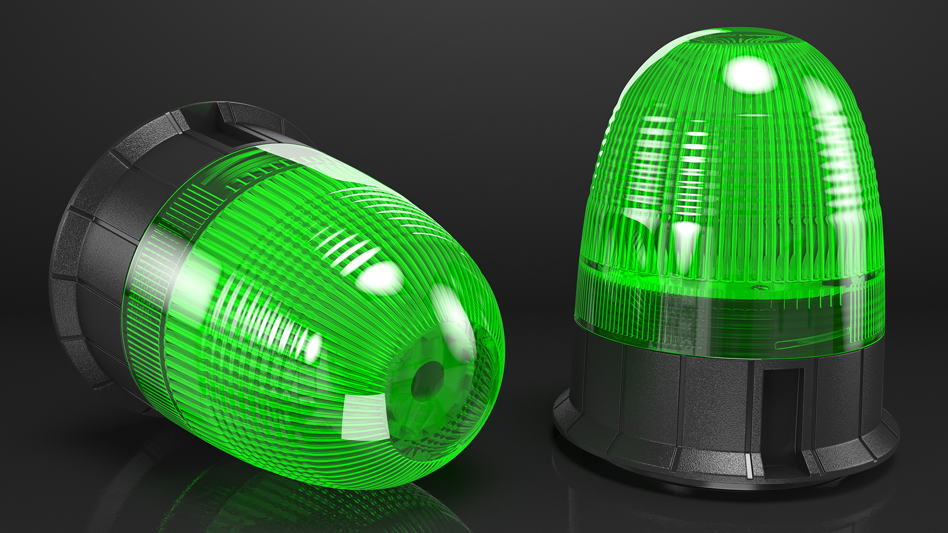 3D Green Warning Beacon Light