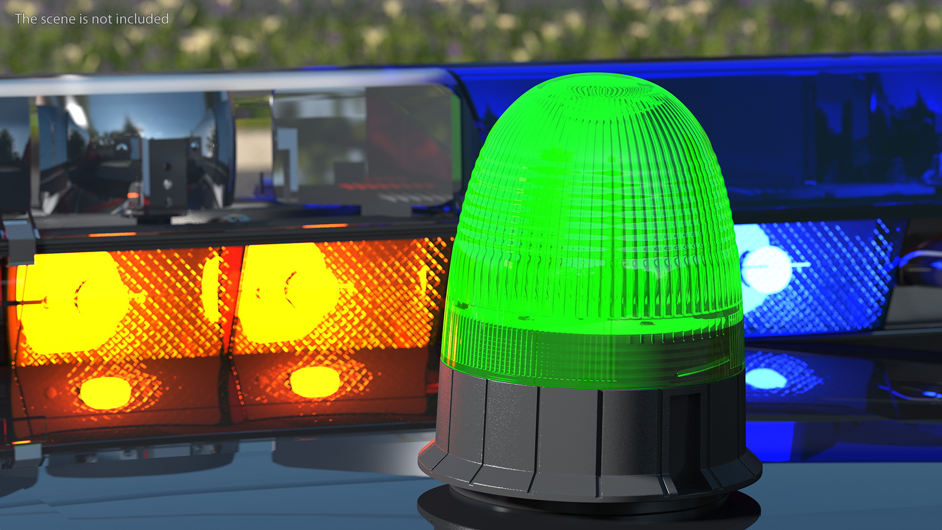 3D Green Warning Beacon Light