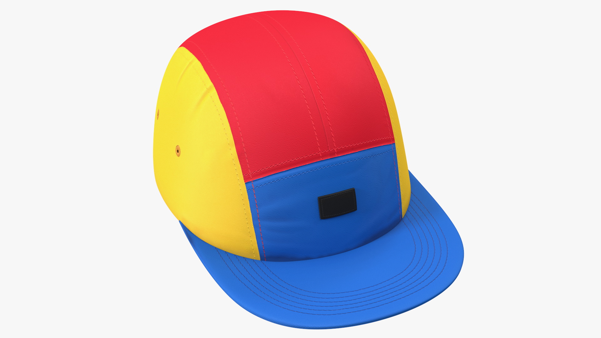 Flat Brim 5 Panel Hat Multicolored 3D model