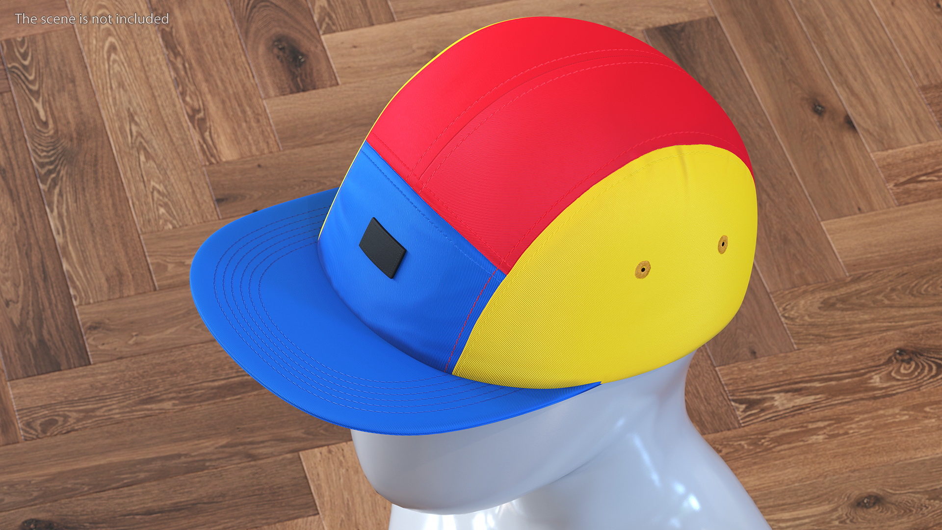 Flat Brim 5 Panel Hat Multicolored 3D model