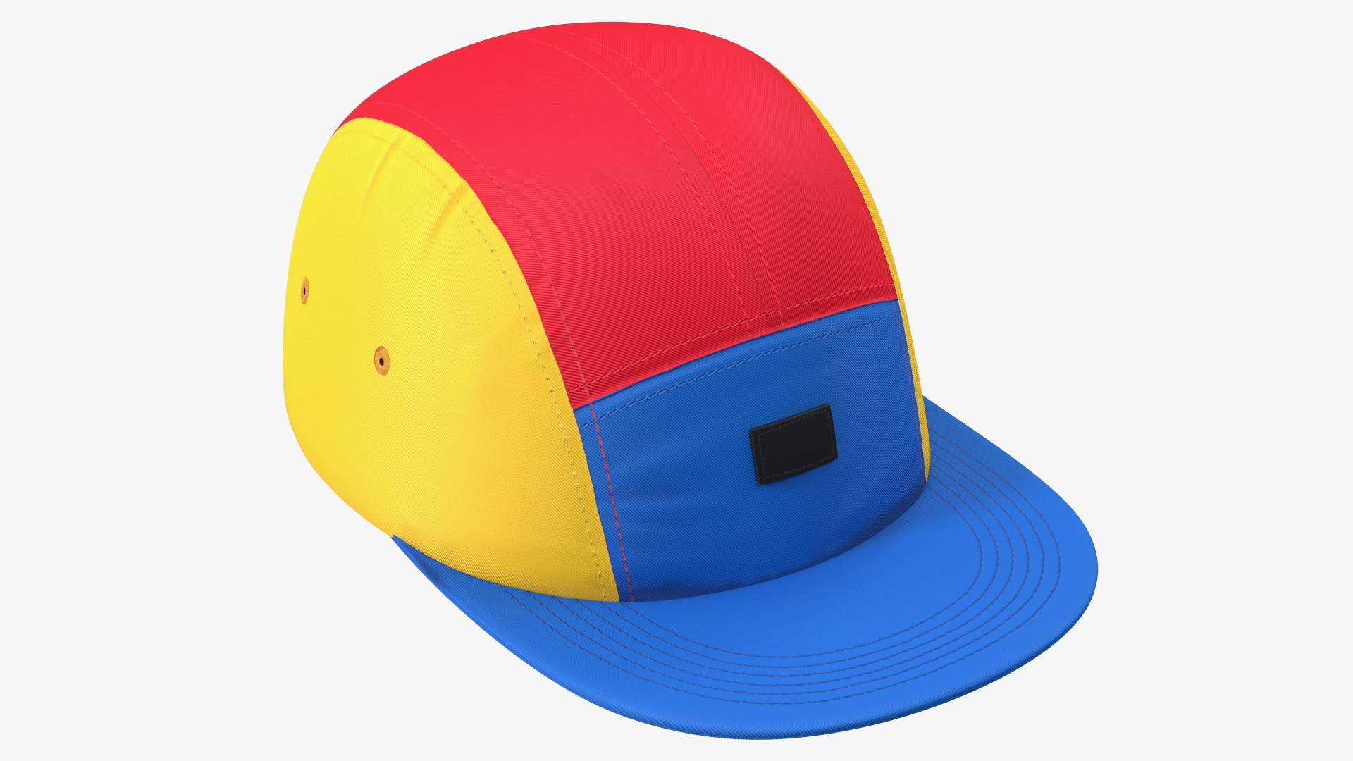 Flat Brim 5 Panel Hat Multicolored 3D model