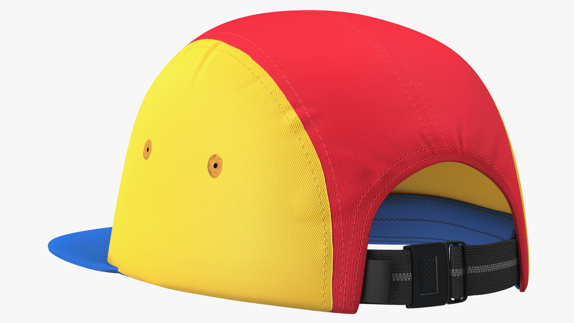 Flat Brim 5 Panel Hat Multicolored 3D model