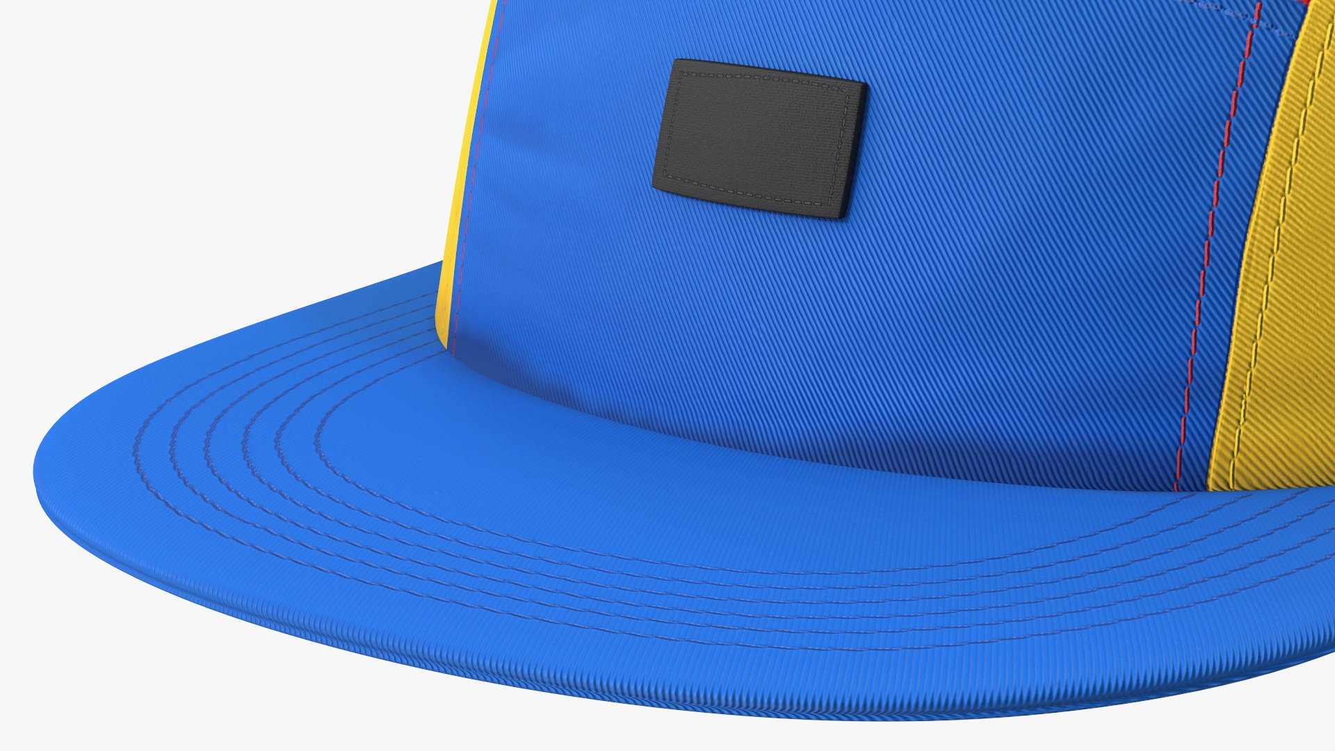 Flat Brim 5 Panel Hat Multicolored 3D model