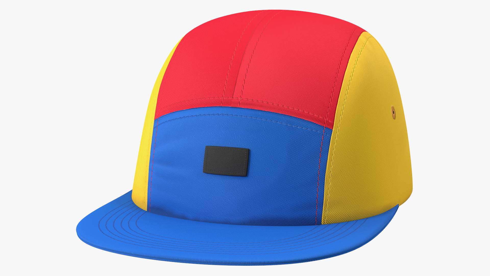Flat Brim 5 Panel Hat Multicolored 3D model