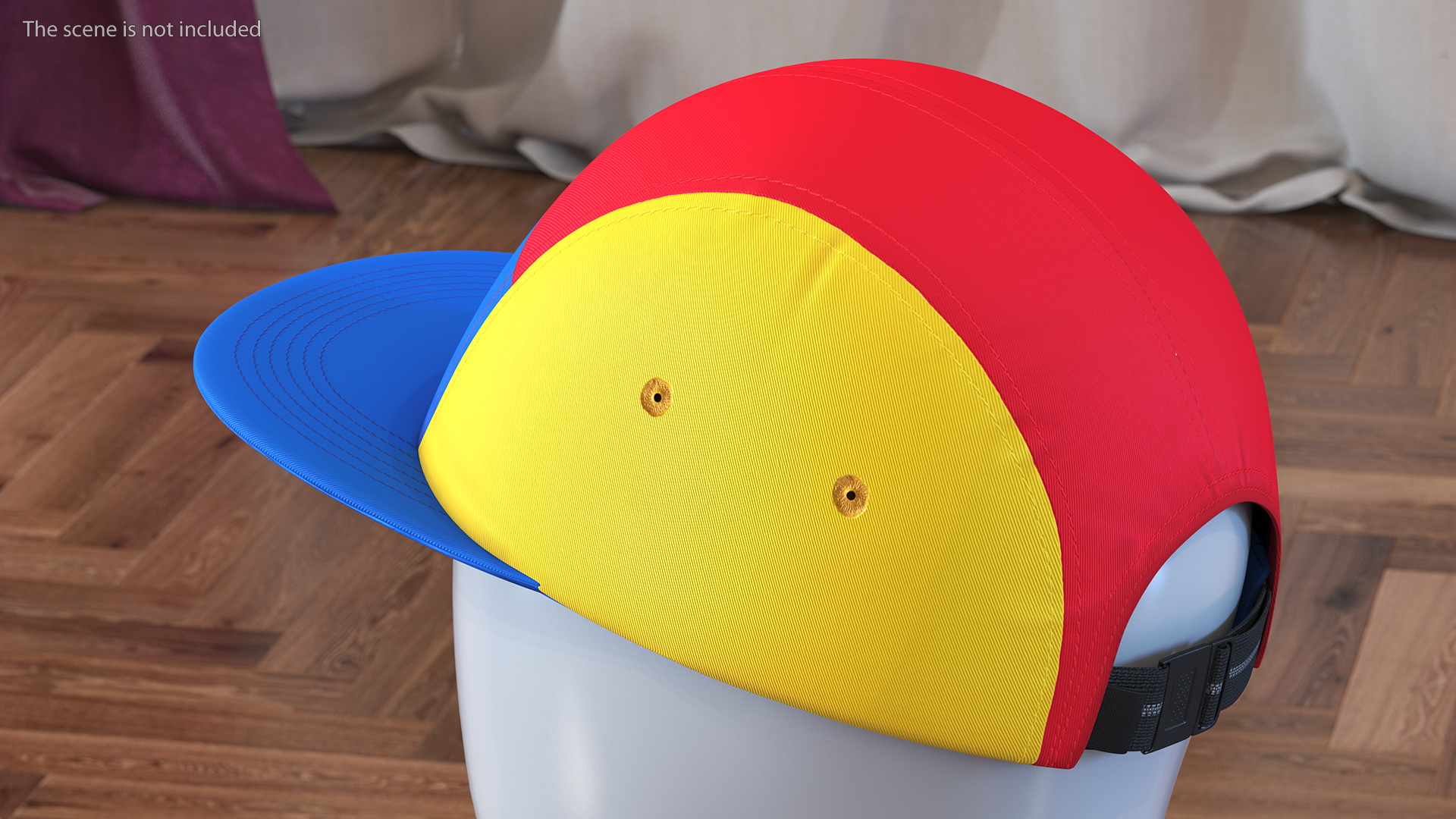 Flat Brim 5 Panel Hat Multicolored 3D model