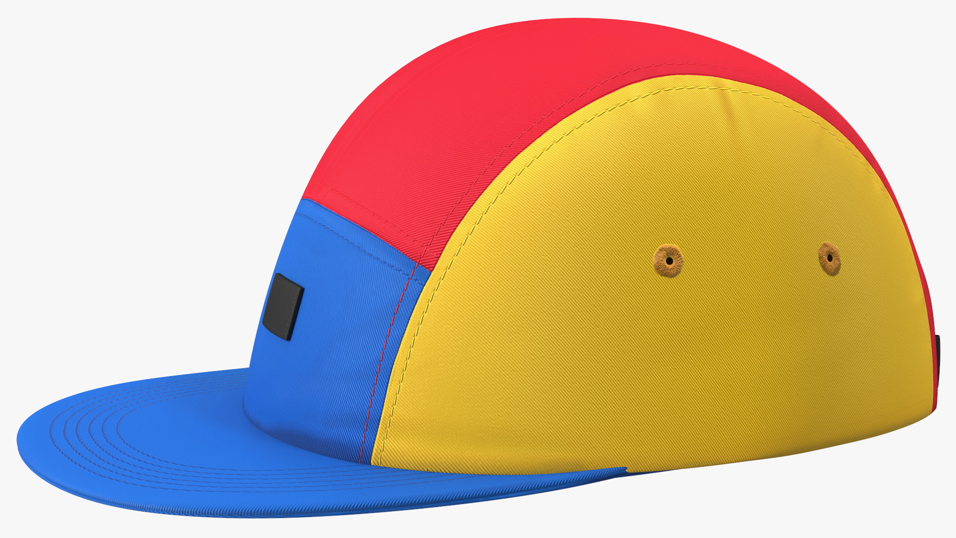 Flat Brim 5 Panel Hat Multicolored 3D model