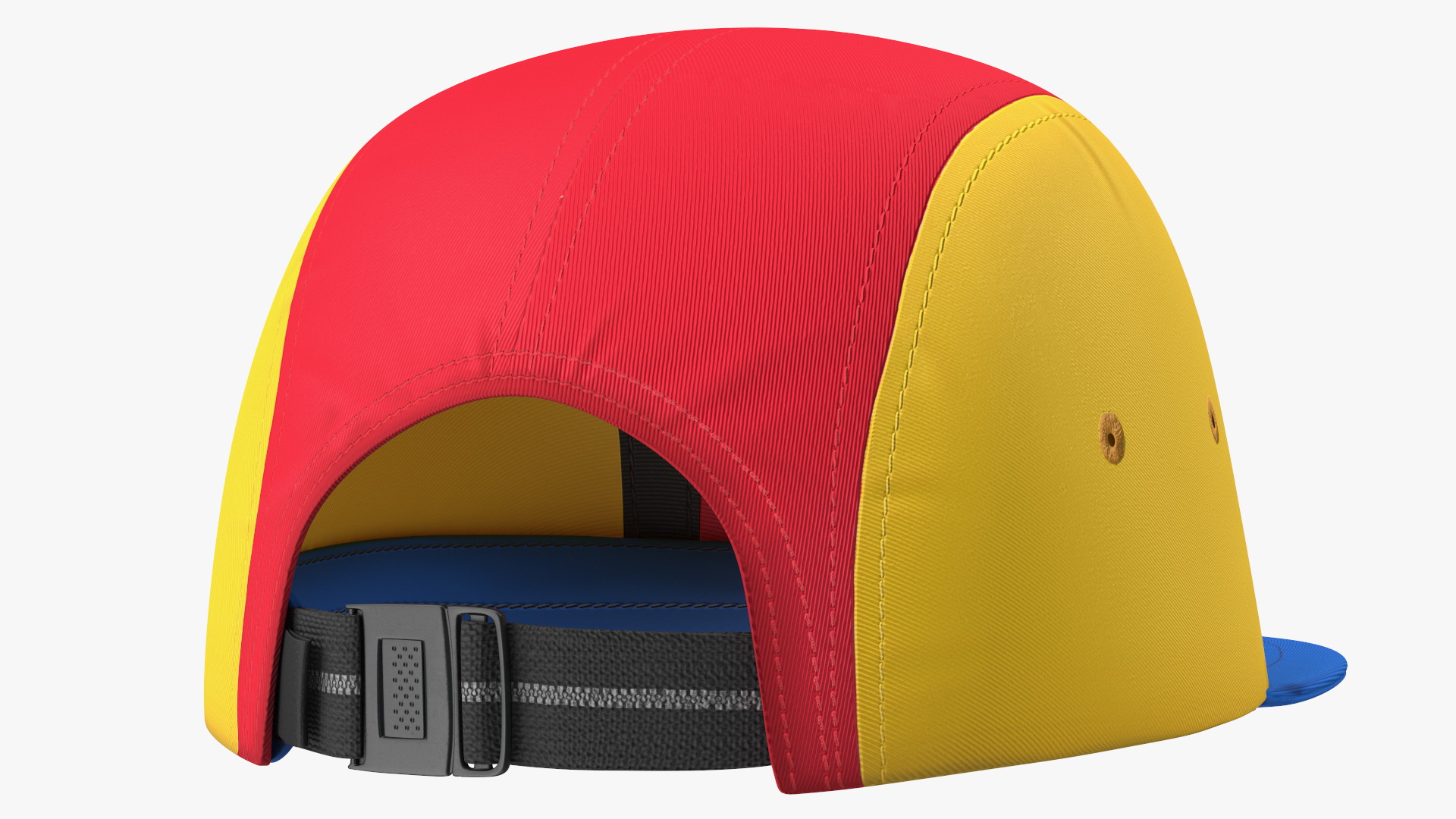 Flat Brim 5 Panel Hat Multicolored 3D model