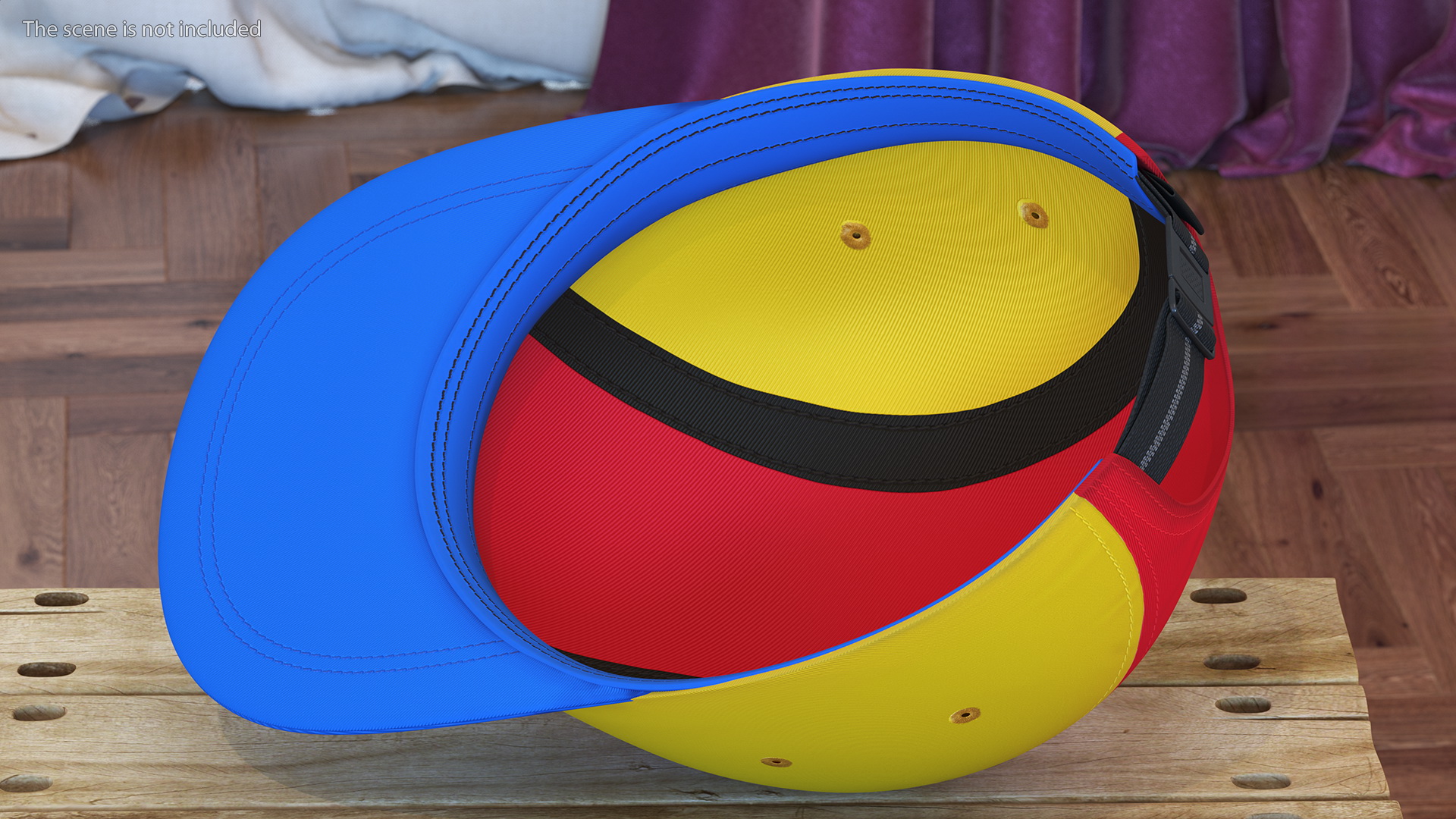 Flat Brim 5 Panel Hat Multicolored 3D model