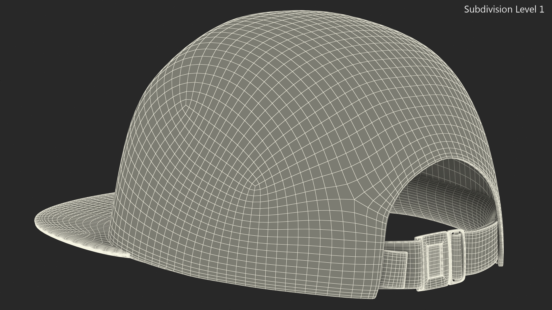Flat Brim 5 Panel Hat Multicolored 3D model