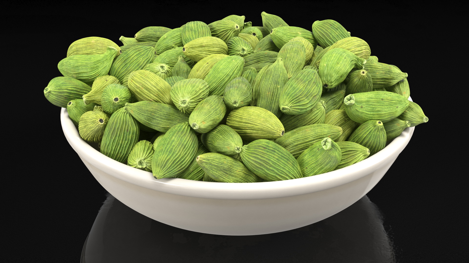 Dried Green Cardamom Fruit Plate 3D
