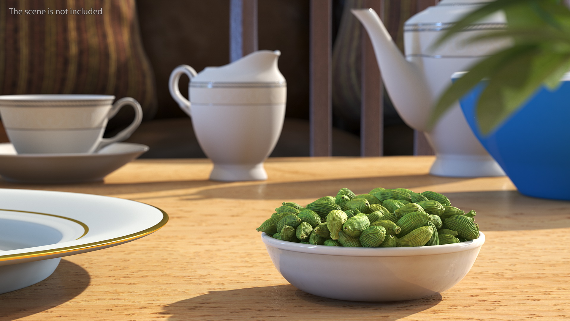Dried Green Cardamom Fruit Plate 3D