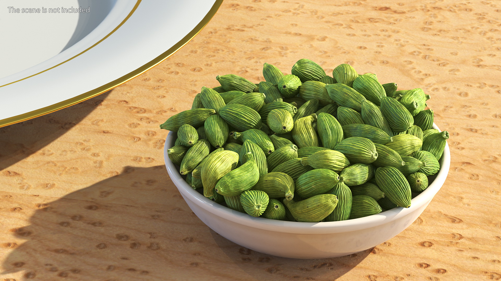Dried Green Cardamom Fruit Plate 3D