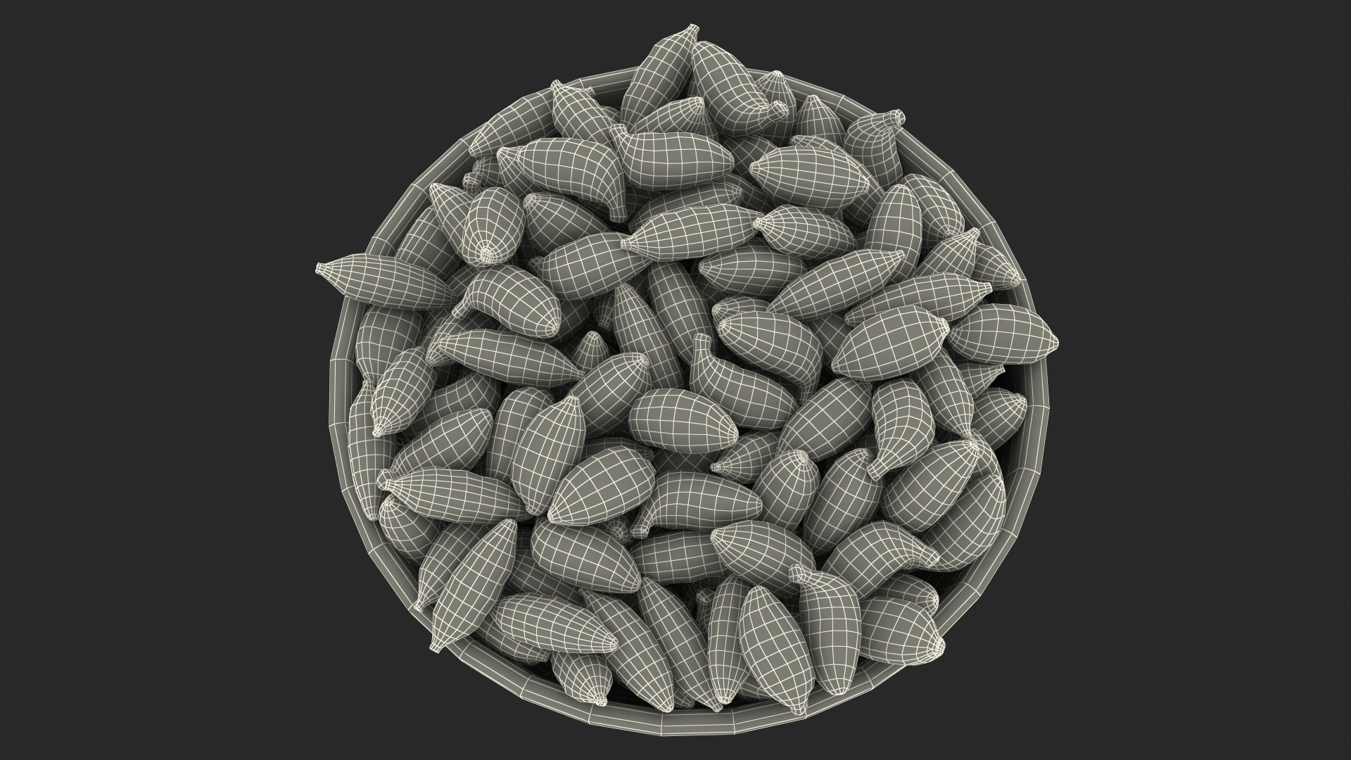 Dried Green Cardamom Fruit Plate 3D