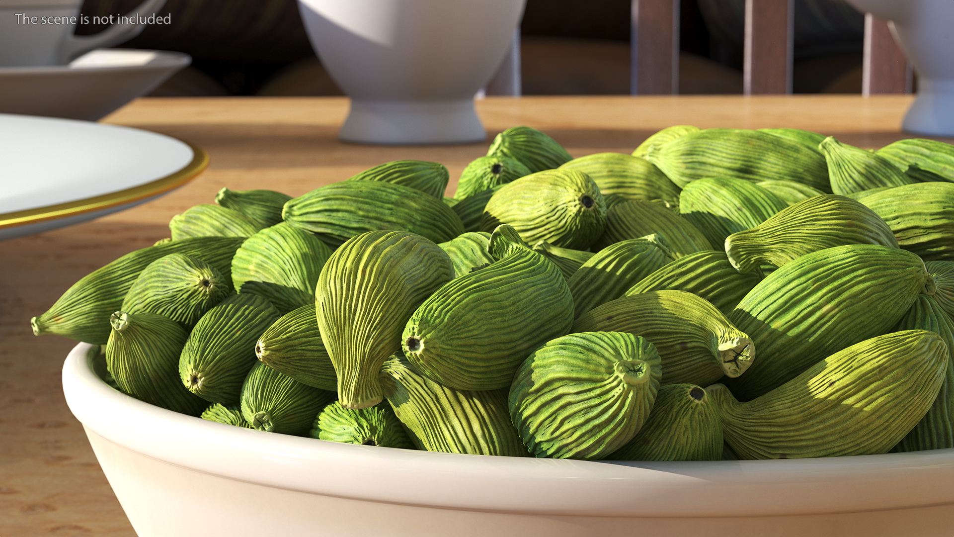 Dried Green Cardamom Fruit Plate 3D