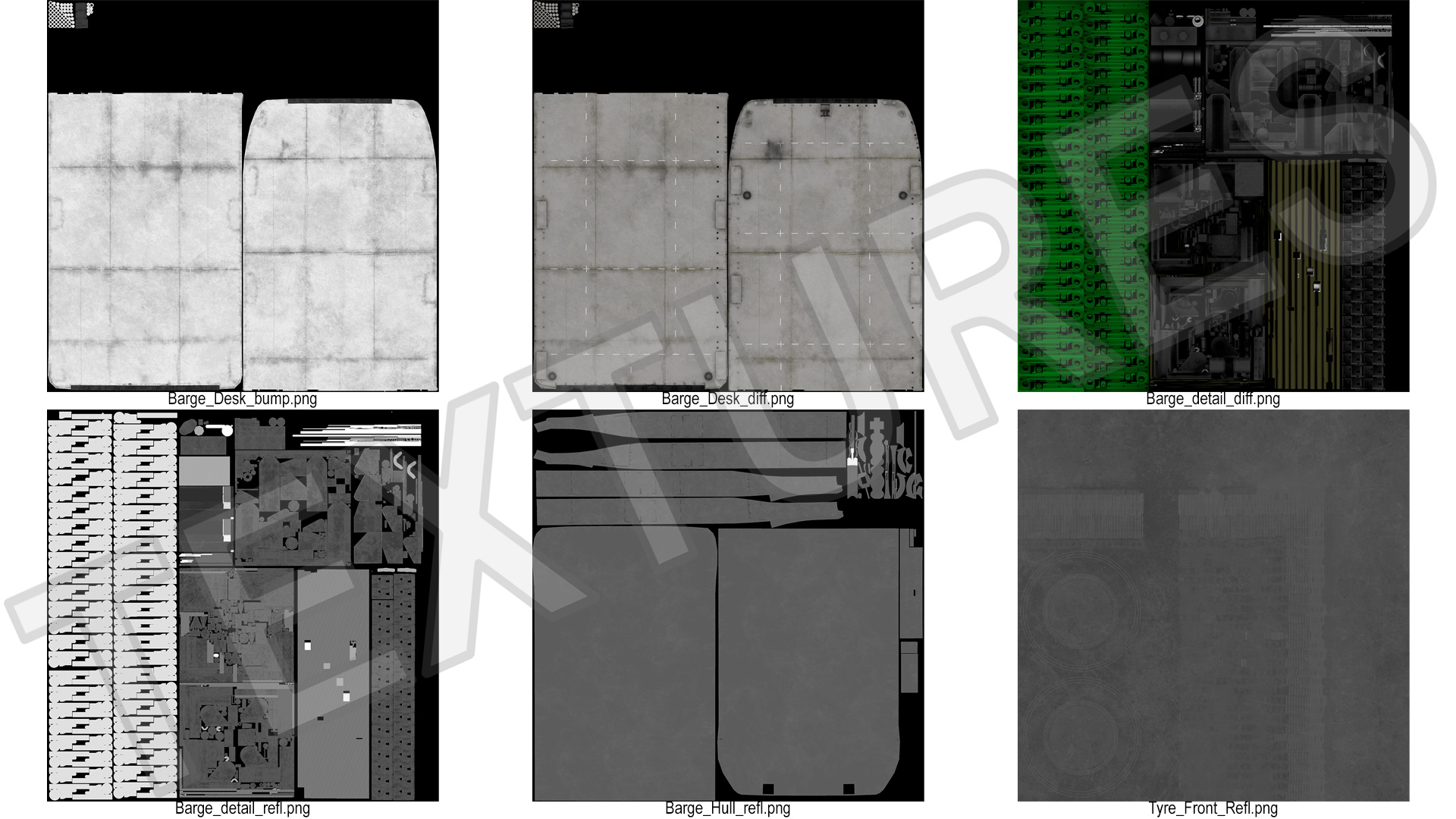 3D Industrial Flat Deck Barge
