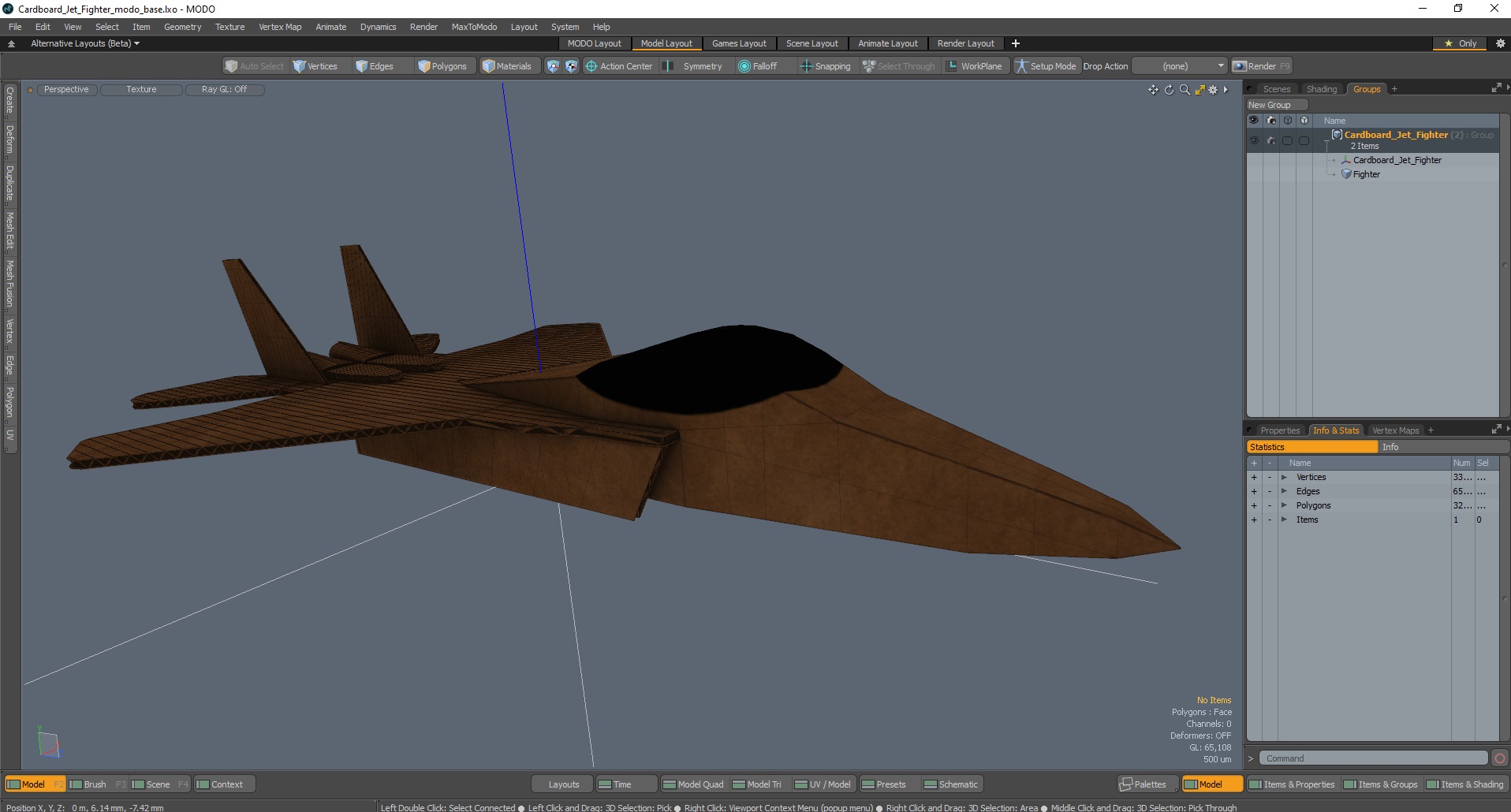 3D Cardboard Jet Fighter