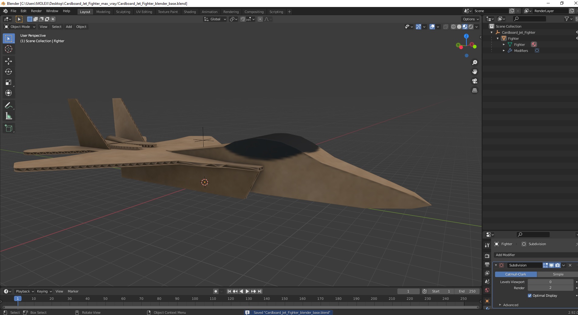 3D Cardboard Jet Fighter