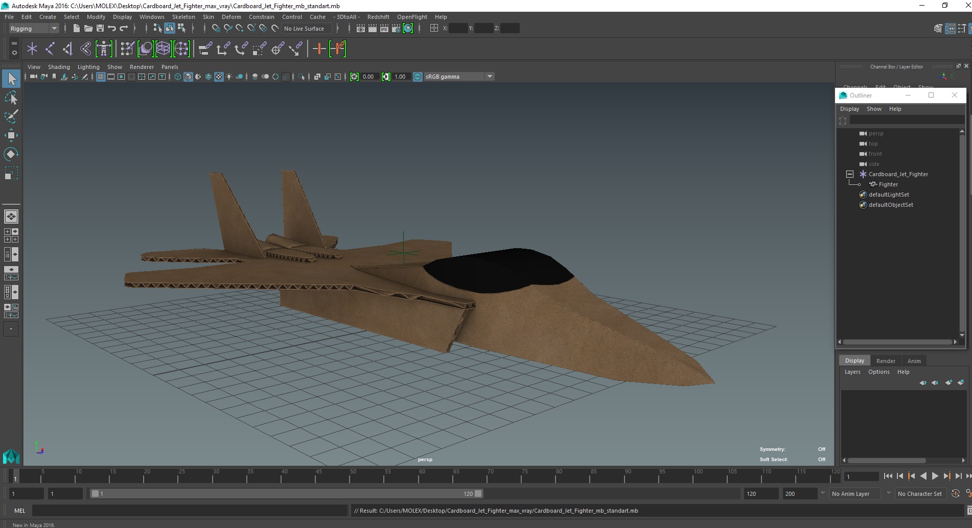 3D Cardboard Jet Fighter