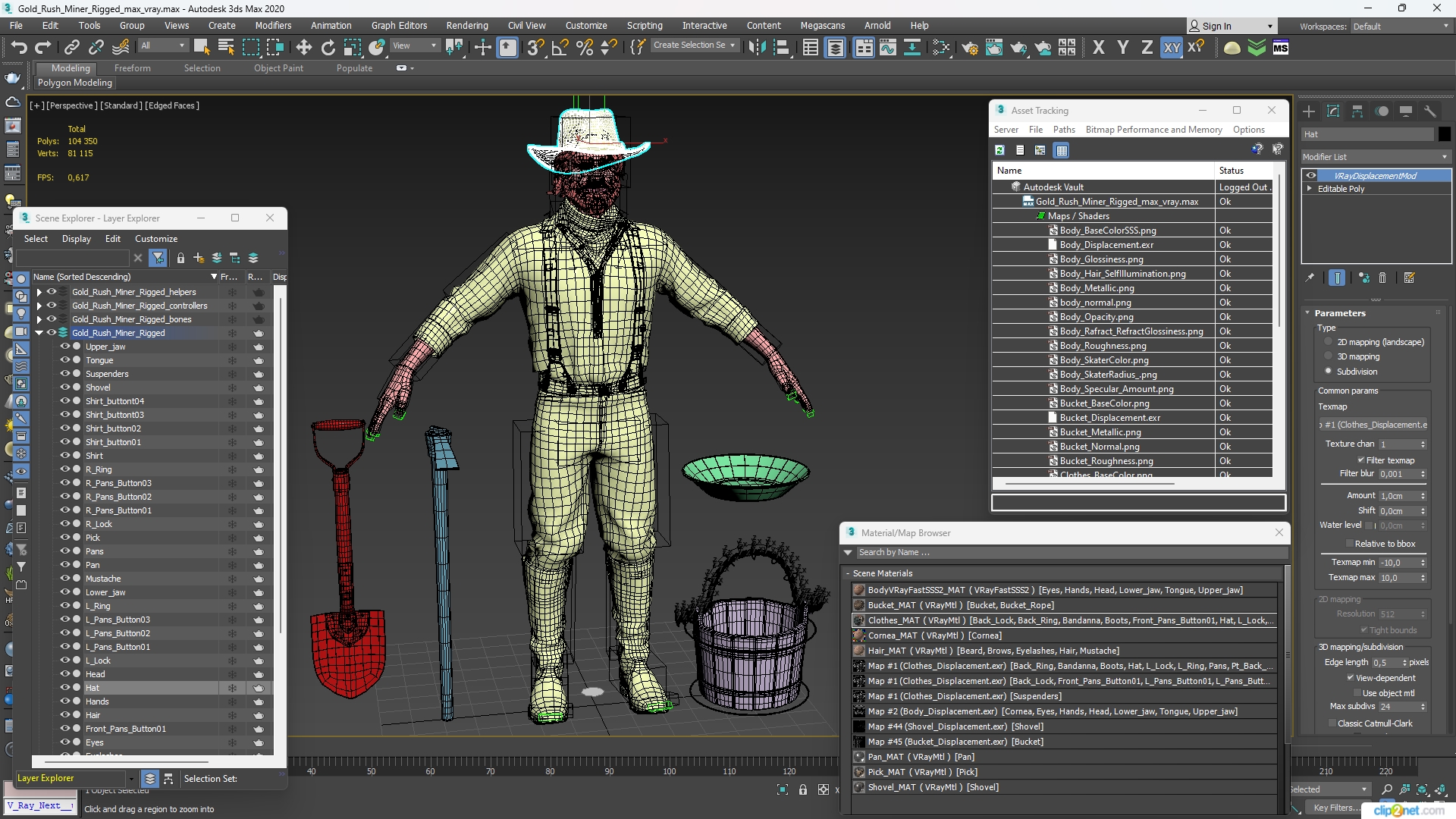 Gold Rush Miner Rigged 3D