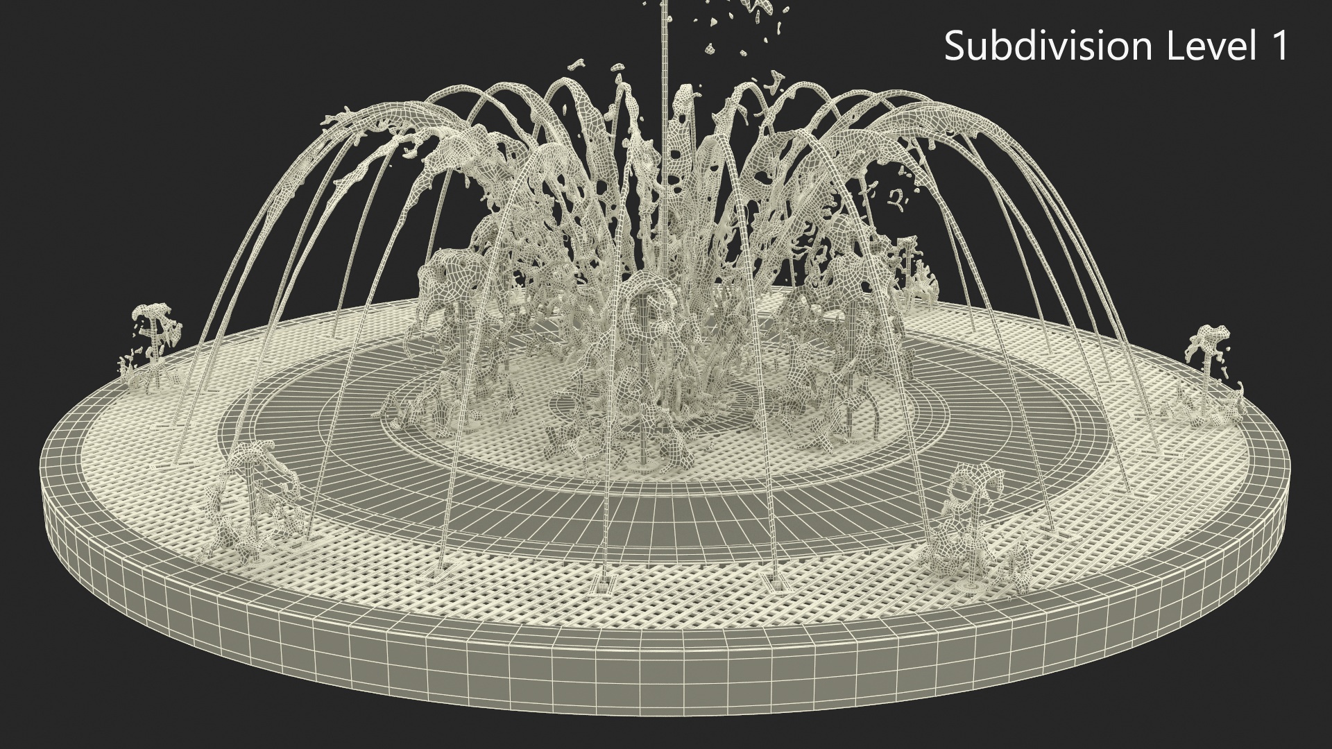 Designer Dry Fountain Round 3D