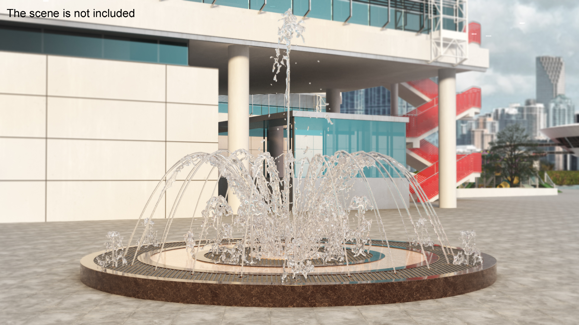 Designer Dry Fountain Round 3D
