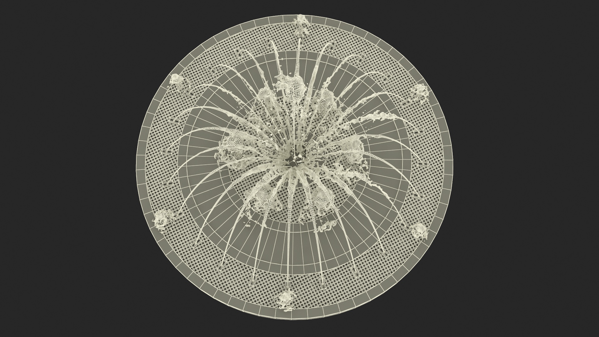 Designer Dry Fountain Round 3D