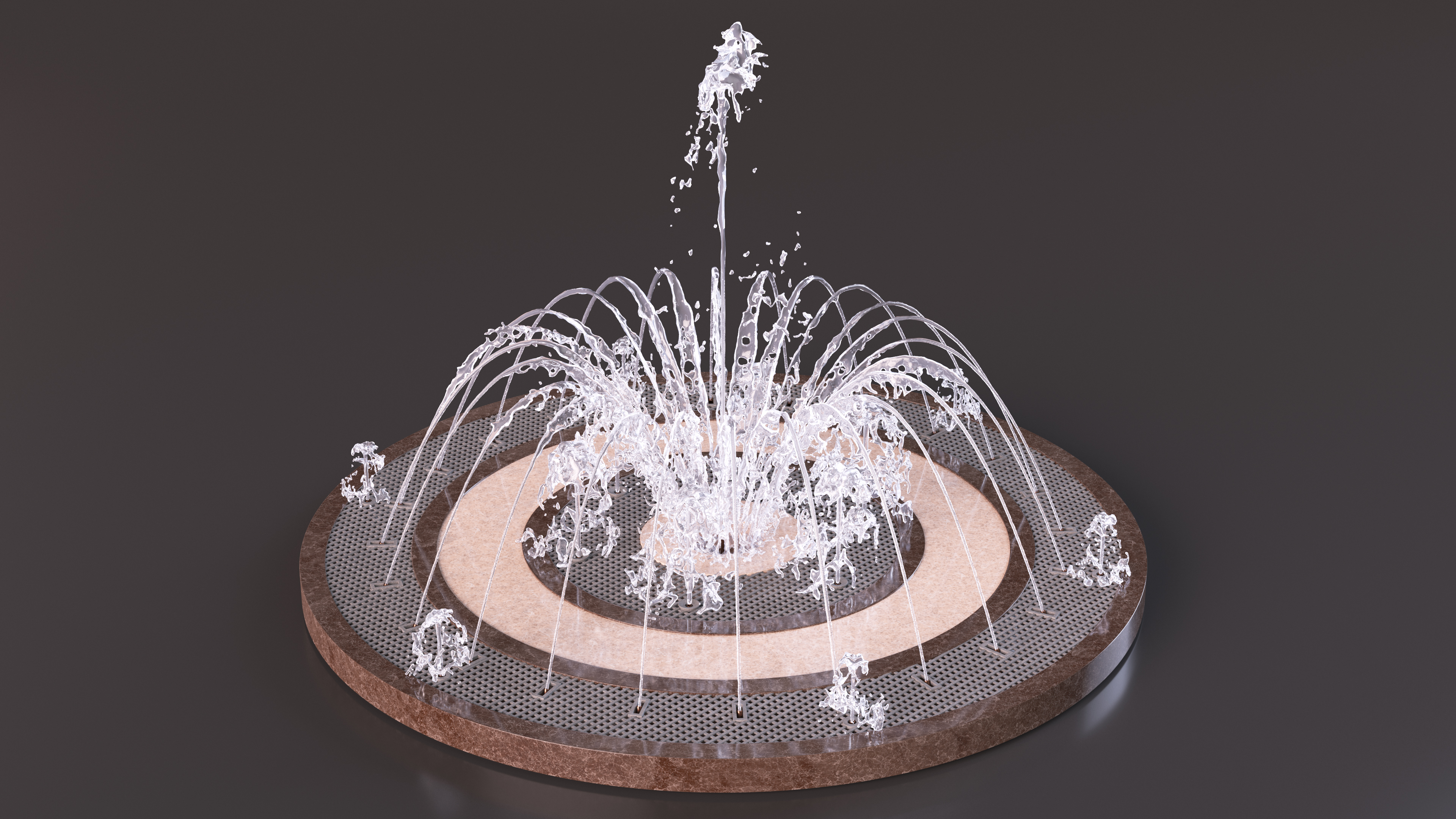 Designer Dry Fountain Round 3D