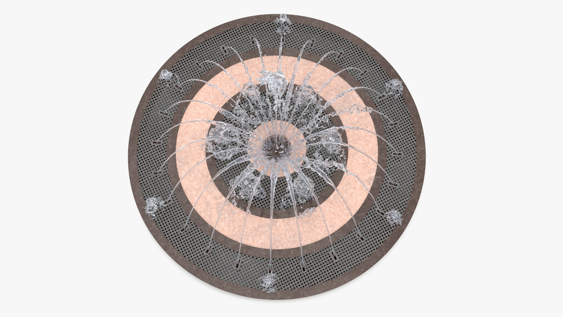 Designer Dry Fountain Round 3D
