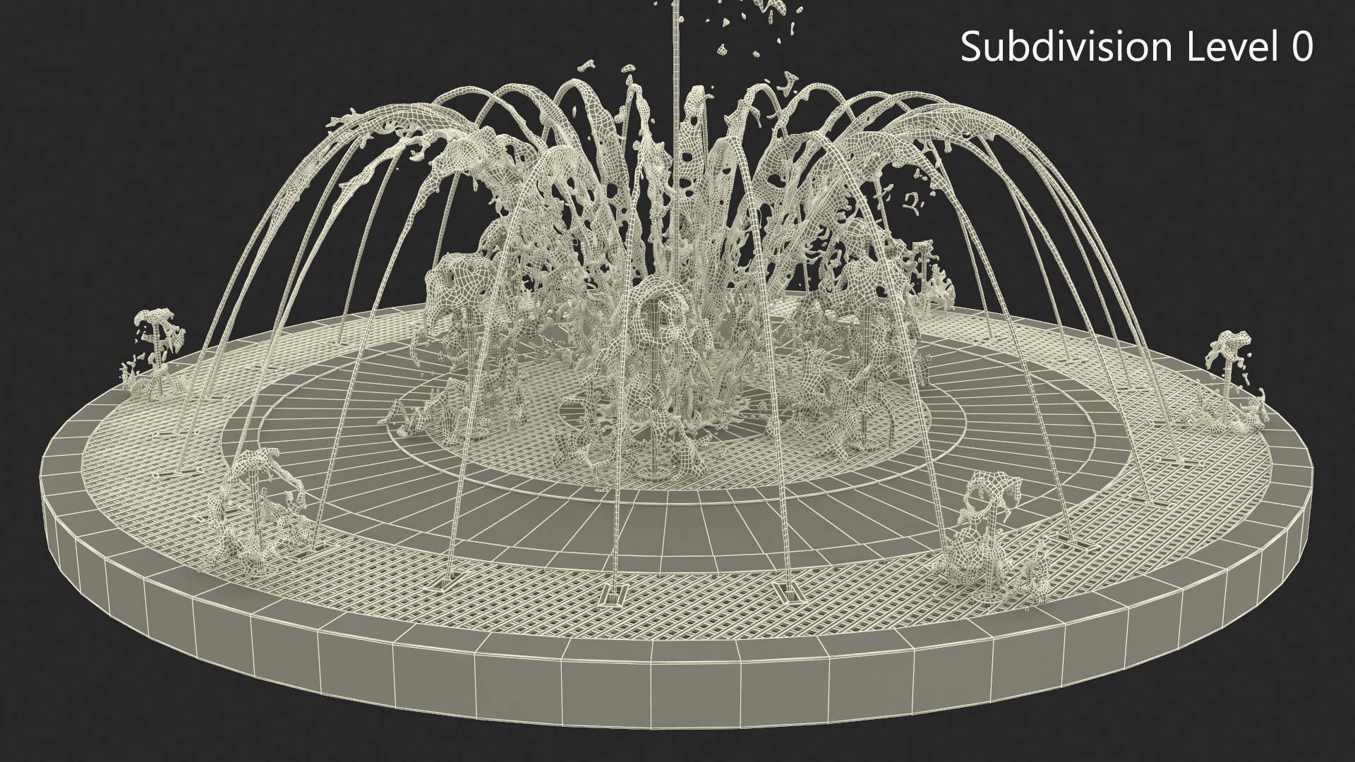 Designer Dry Fountain Round 3D