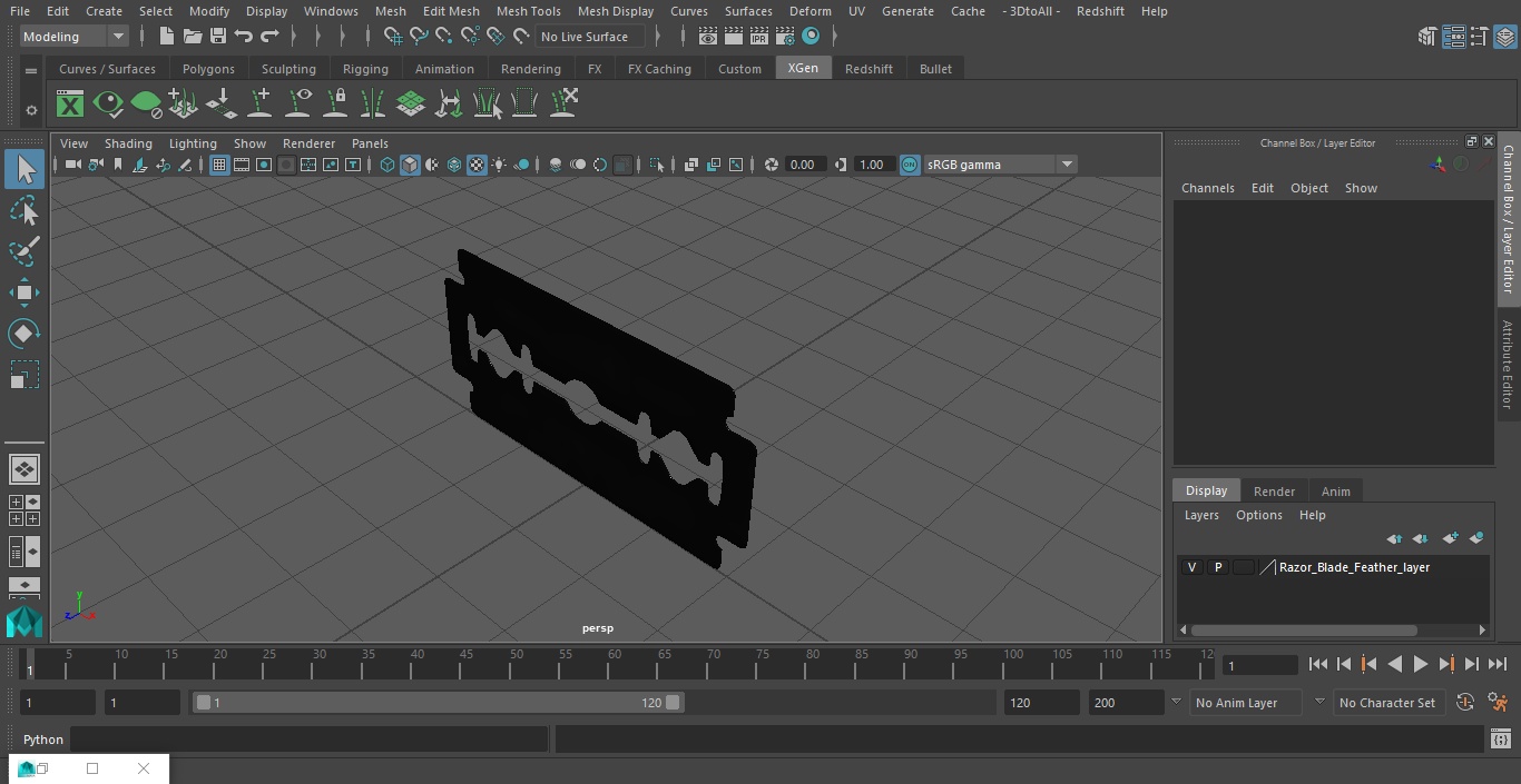 Razor Blade Feather 3D model