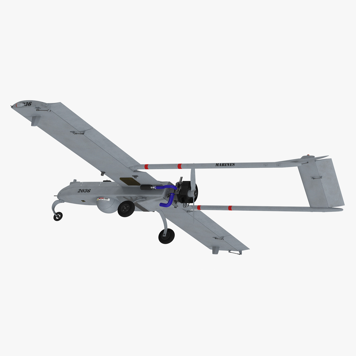 3D model Unmanned Aerial Vehicle UAV Drone AAI RQ 7 Shadow Rigged for Cinema 4D