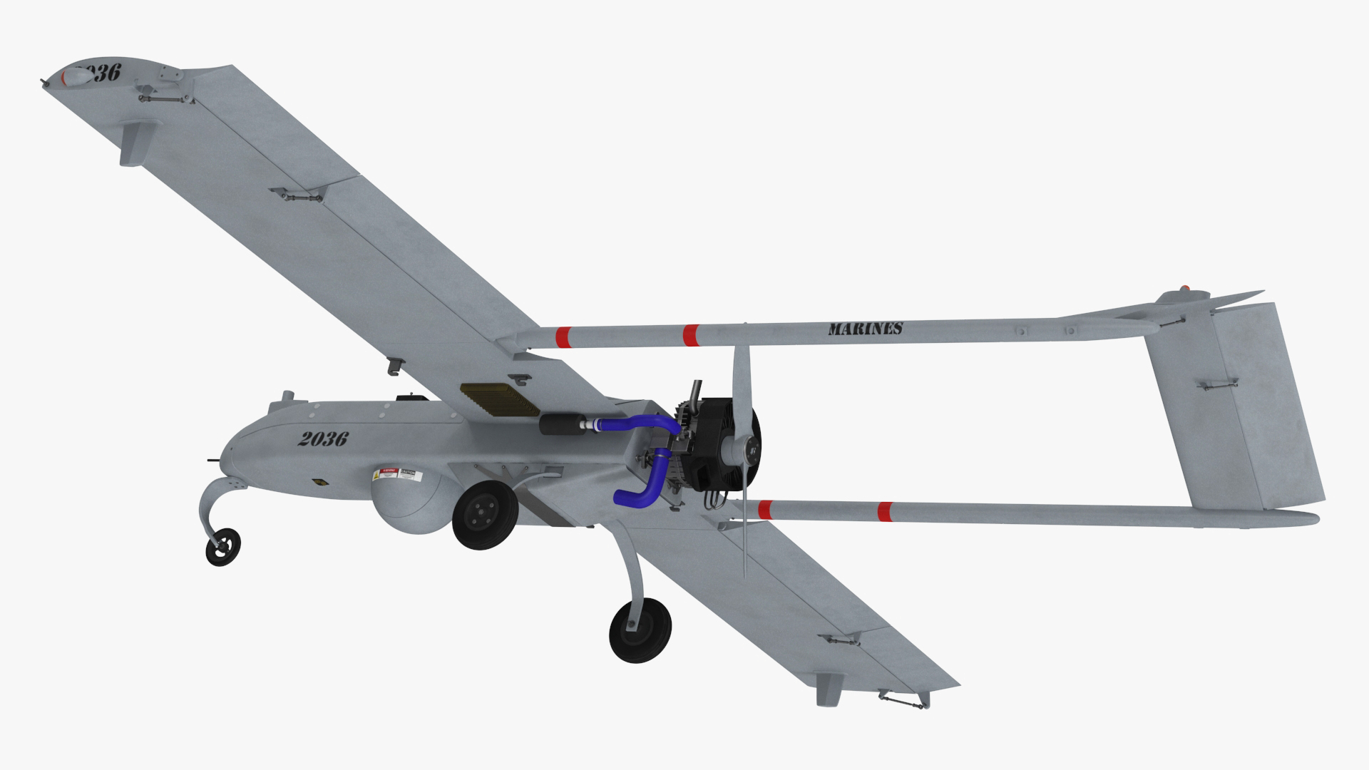 3D model Unmanned Aerial Vehicle UAV Drone AAI RQ 7 Shadow Rigged for Cinema 4D