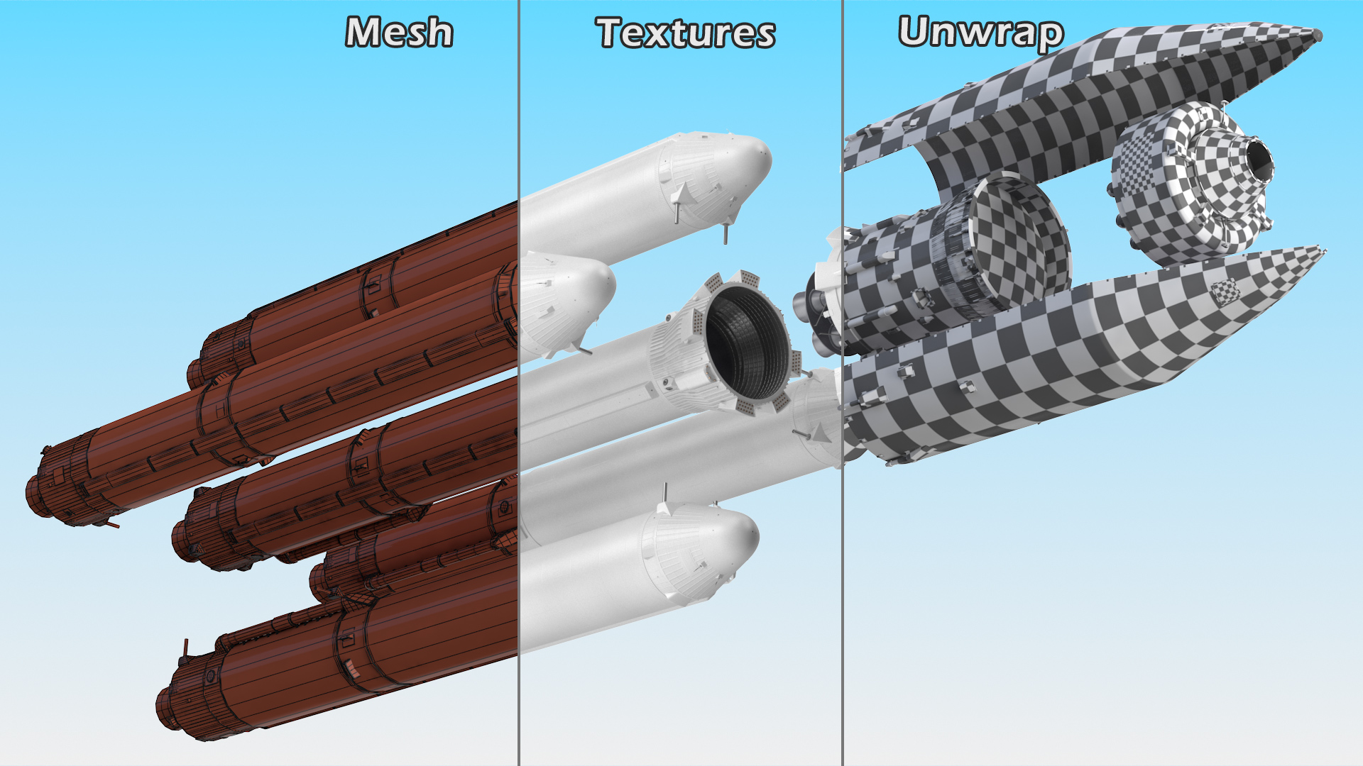 Heavy Lift Rocket System 3D model