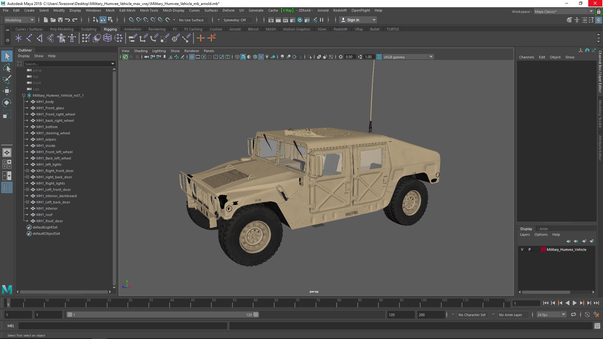 3D Military Humvee Vehicle model