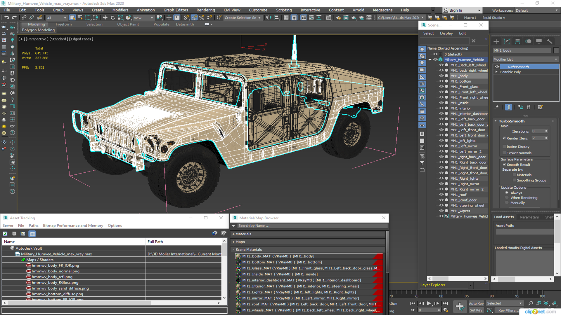 3D Military Humvee Vehicle model