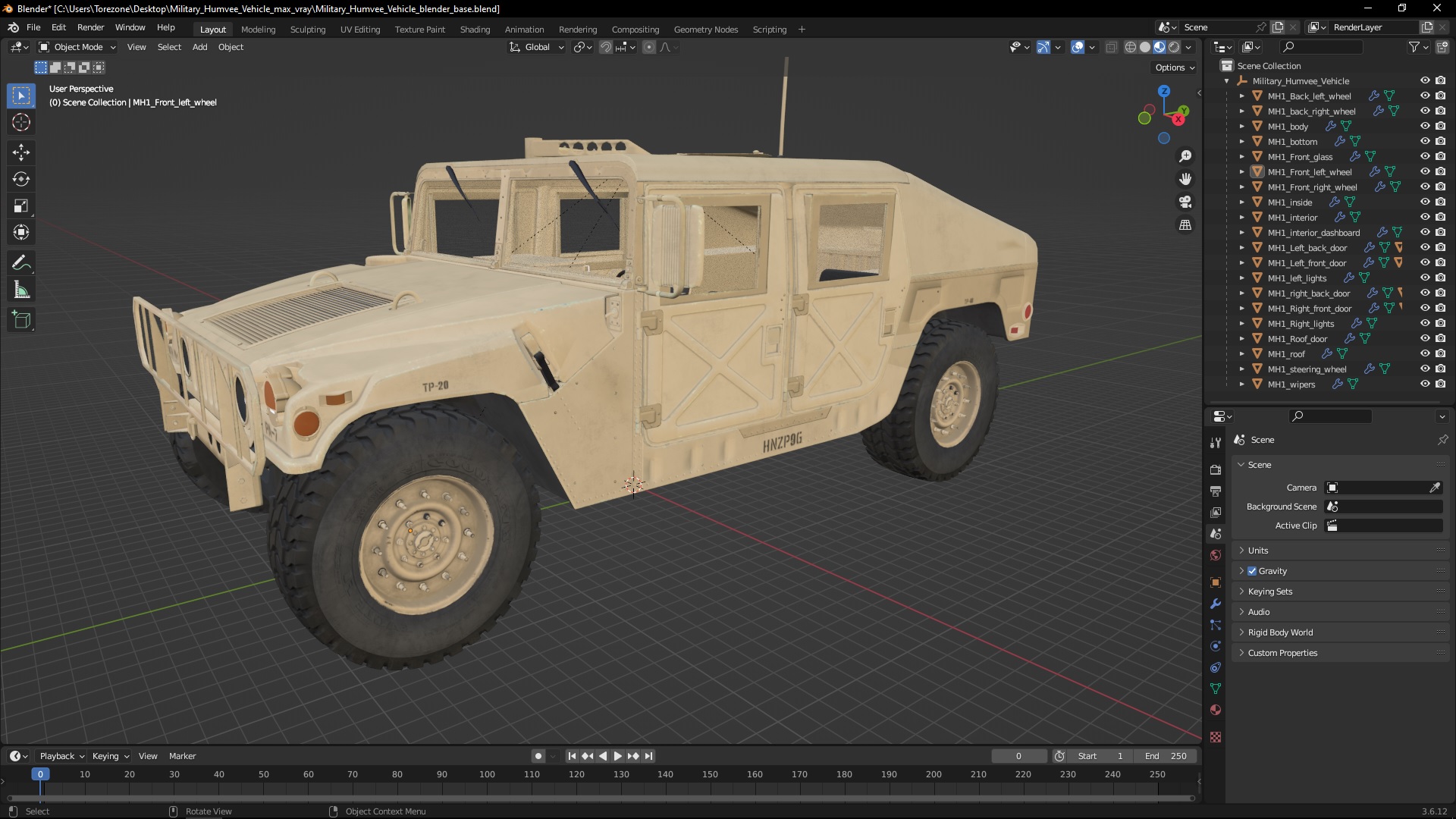 3D Military Humvee Vehicle model