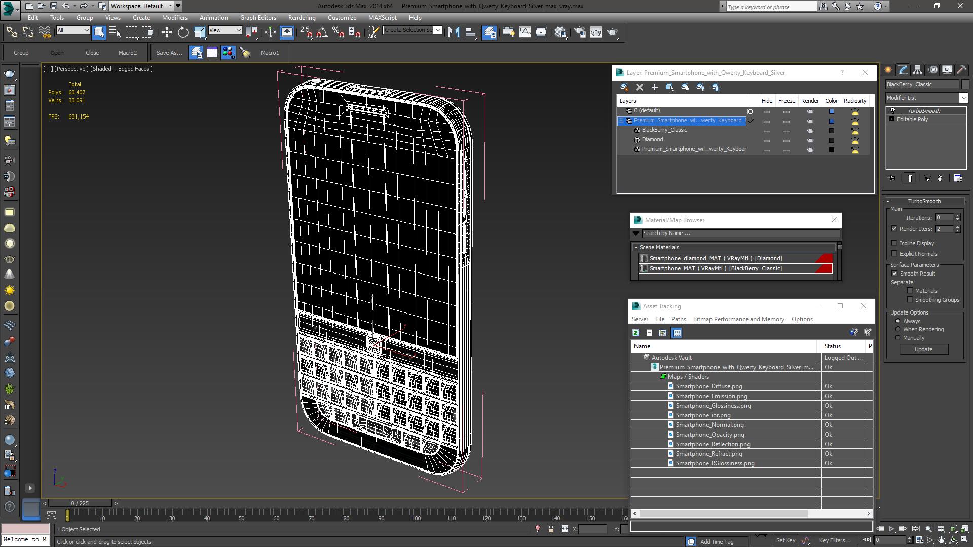 3D Premium Smartphone with Qwerty Keyboard Silver