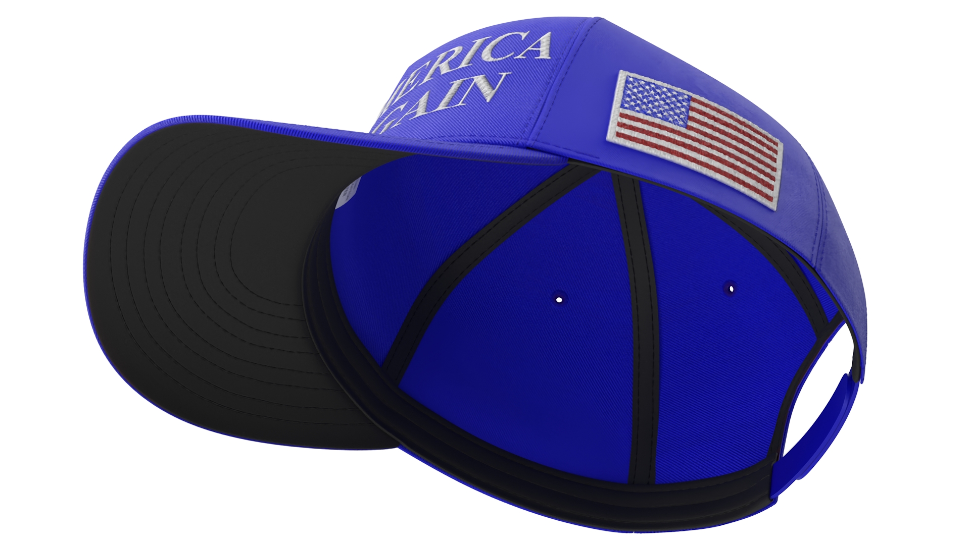 3D Trump Baseball Cap Blue model