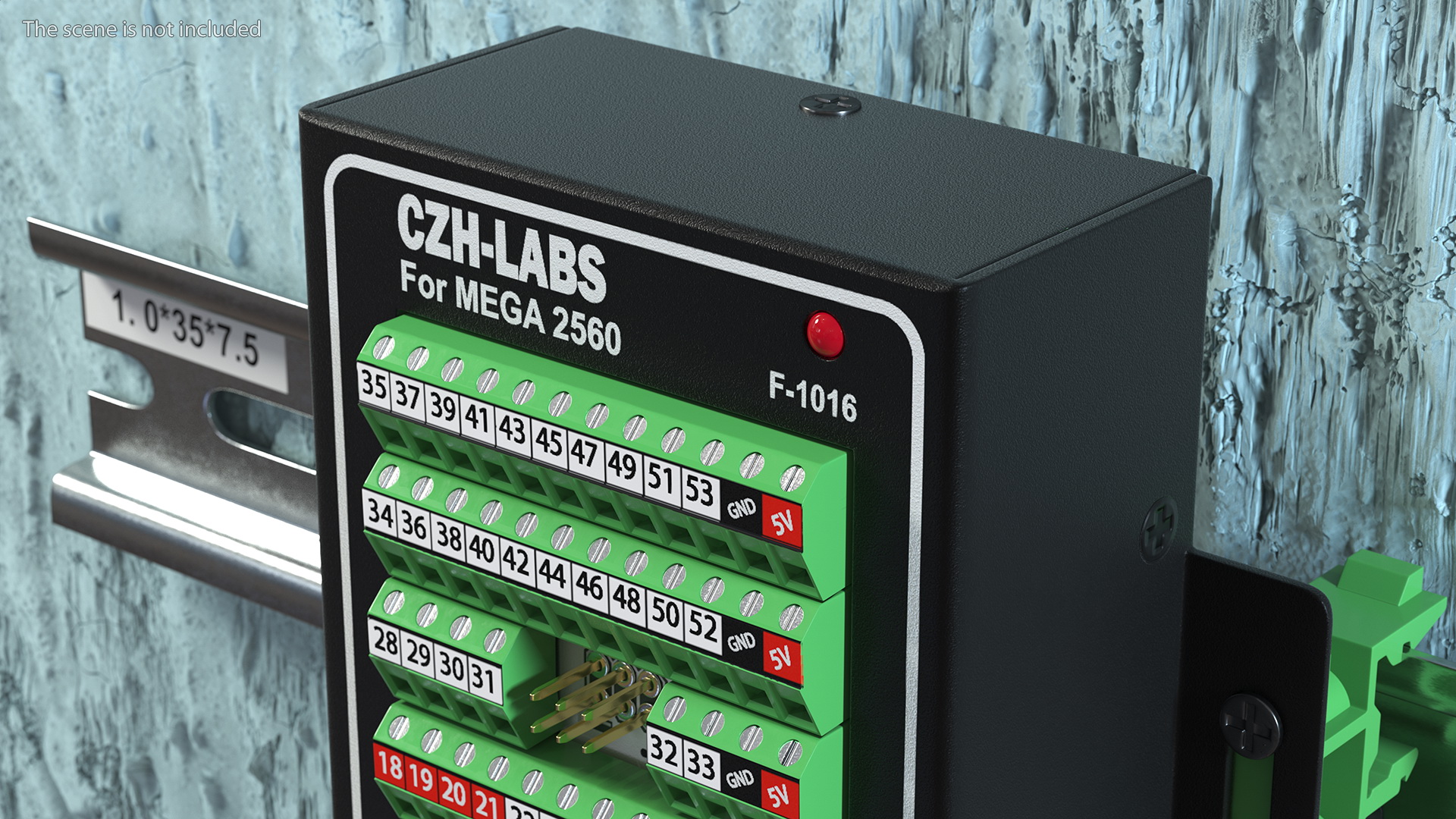 Mega Screw Terminal Block Din Rail 3D model