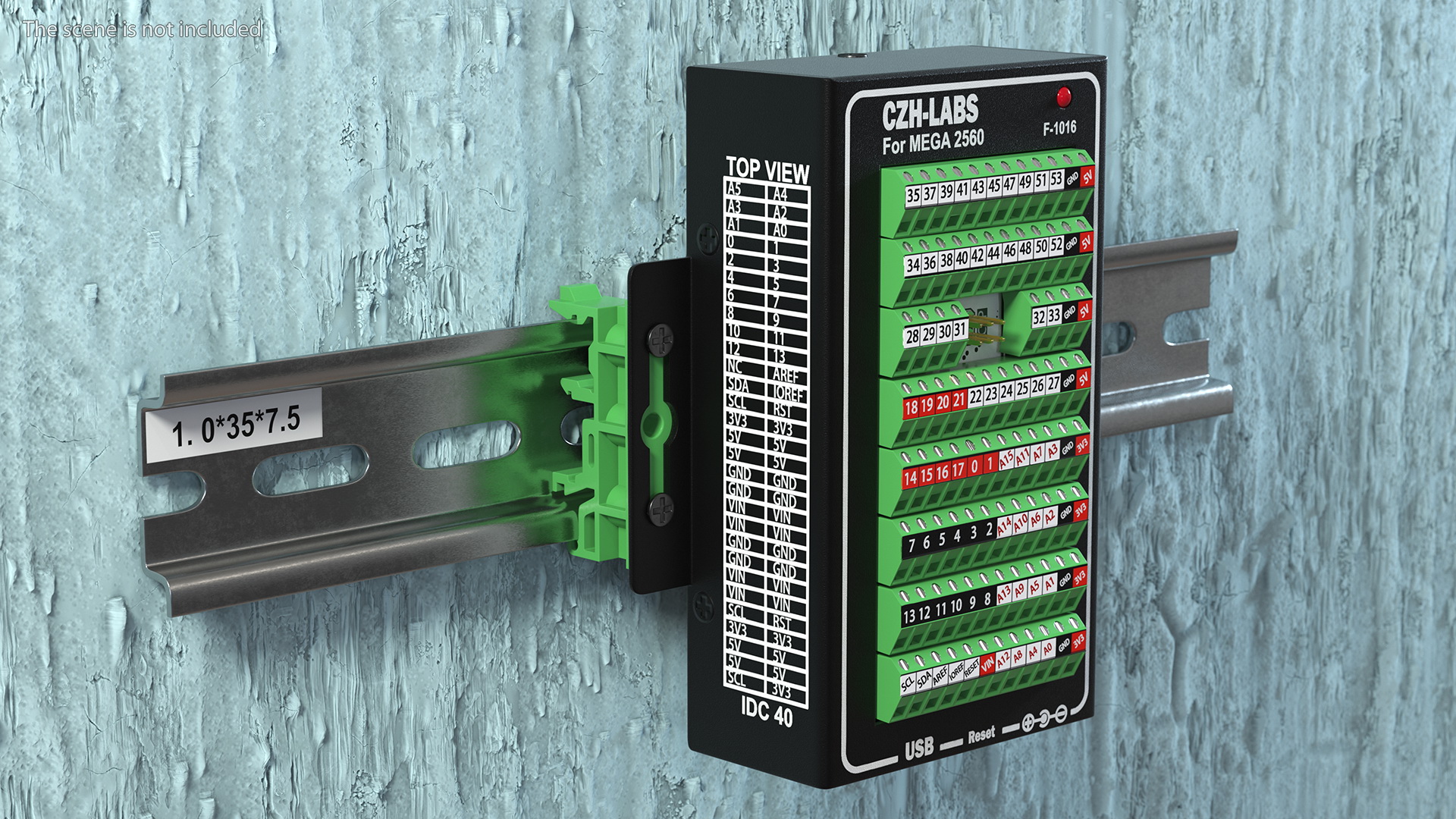 Mega Screw Terminal Block Din Rail 3D model