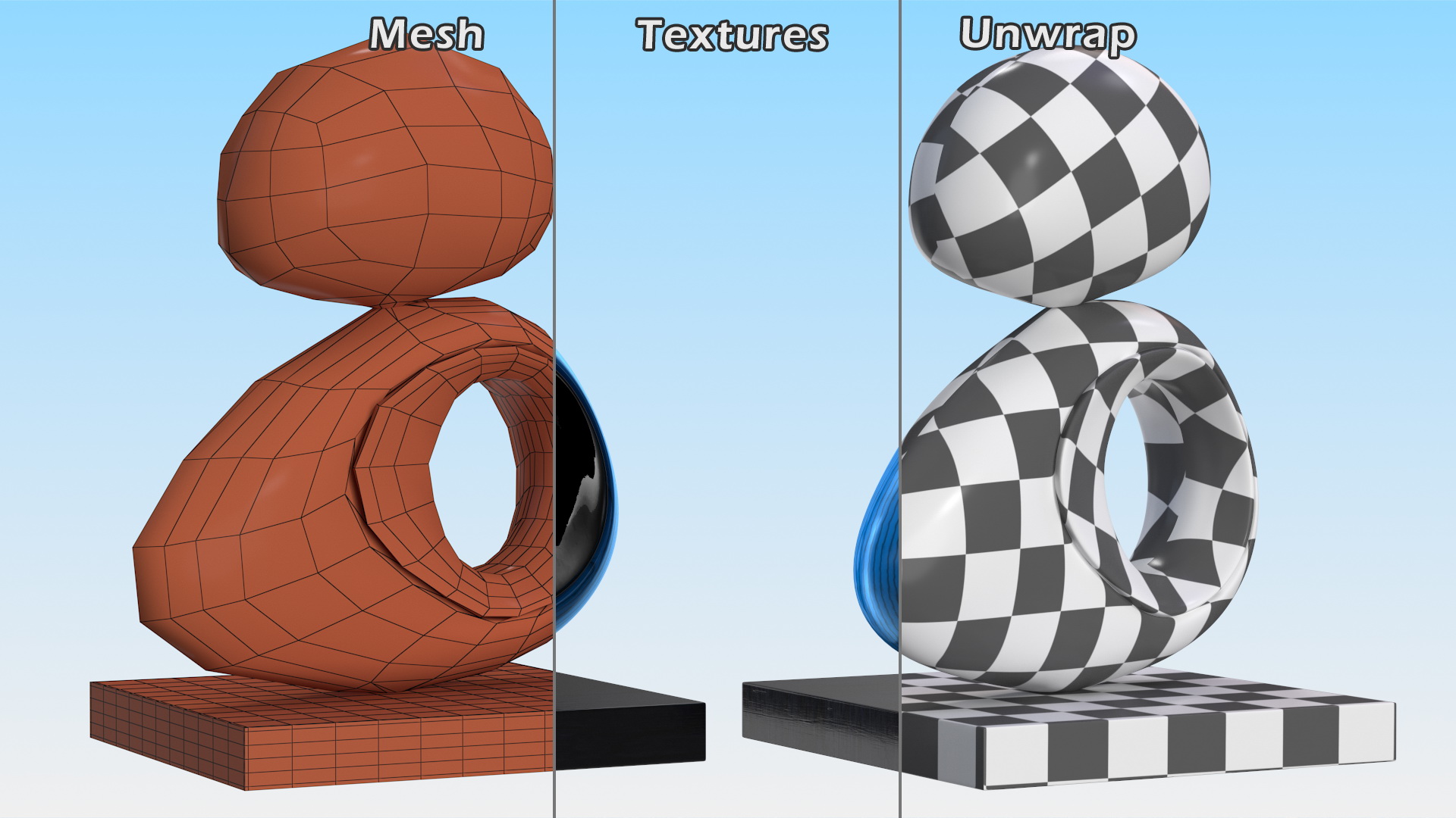 3D model Rock Decor Sculpture Blue