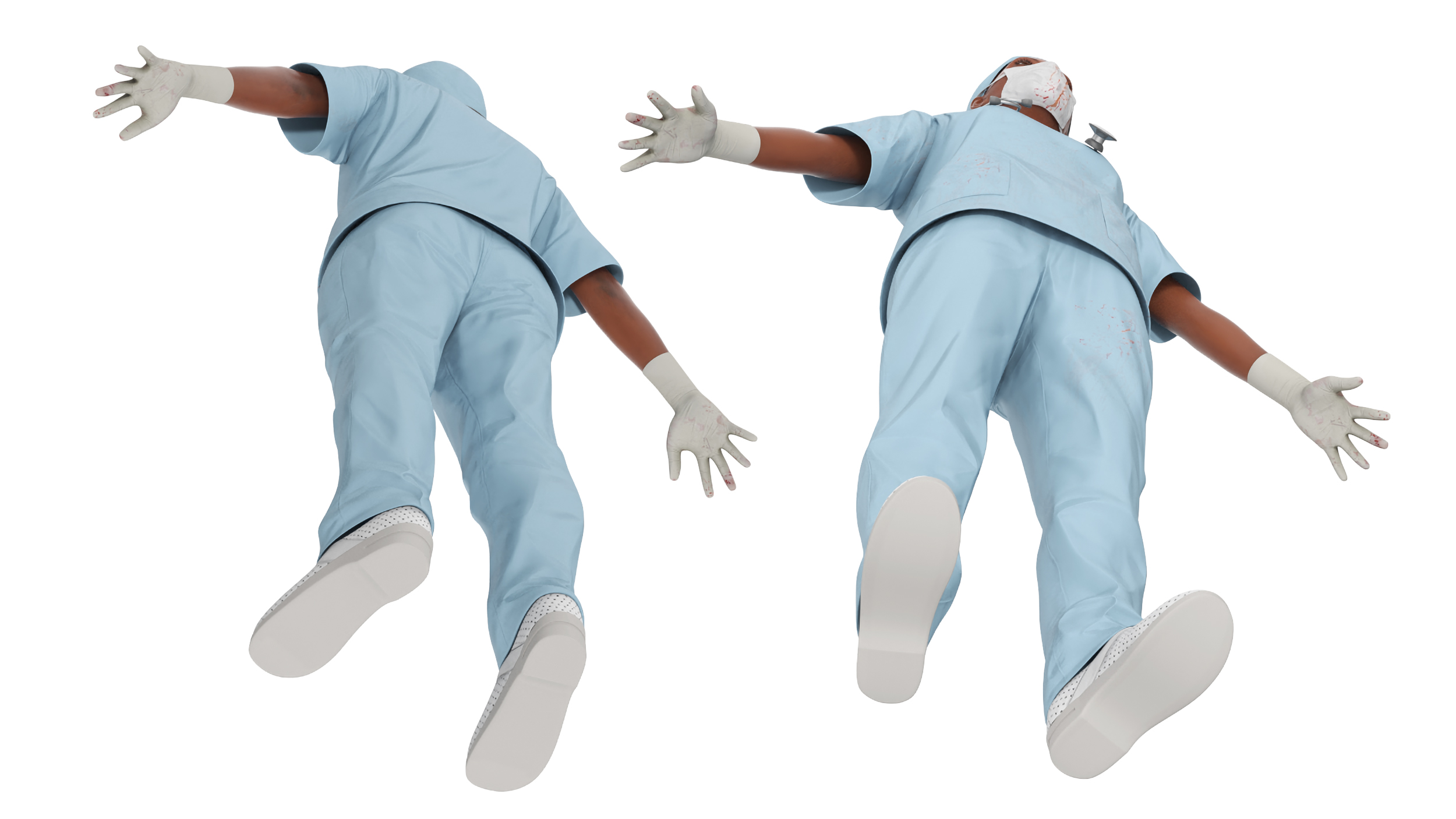 3D Female Nurse with Stethoscope and Surgical Mask Rigged for Maya model