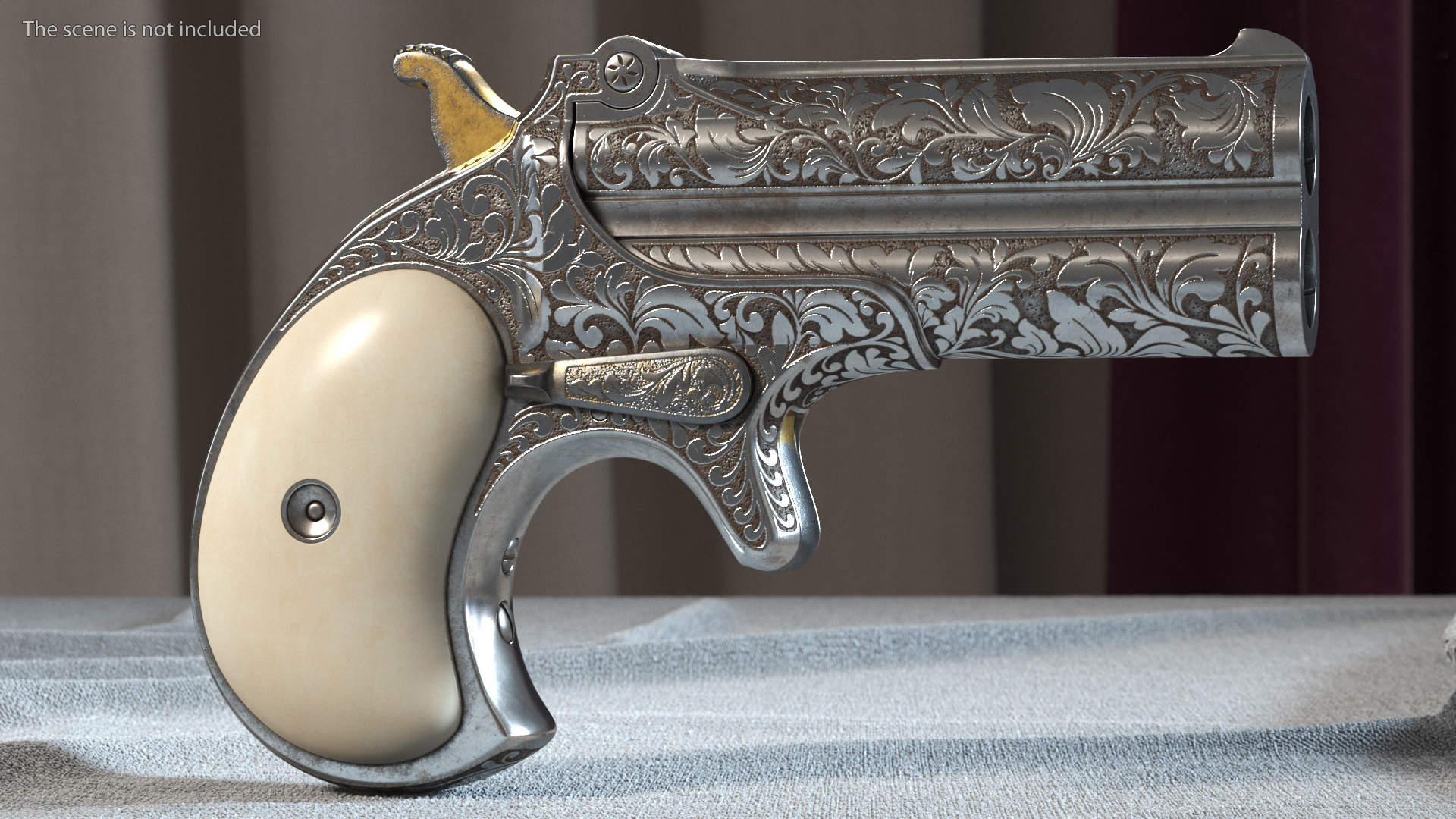 3D Engraved Remington Model 95 Double Deringer model