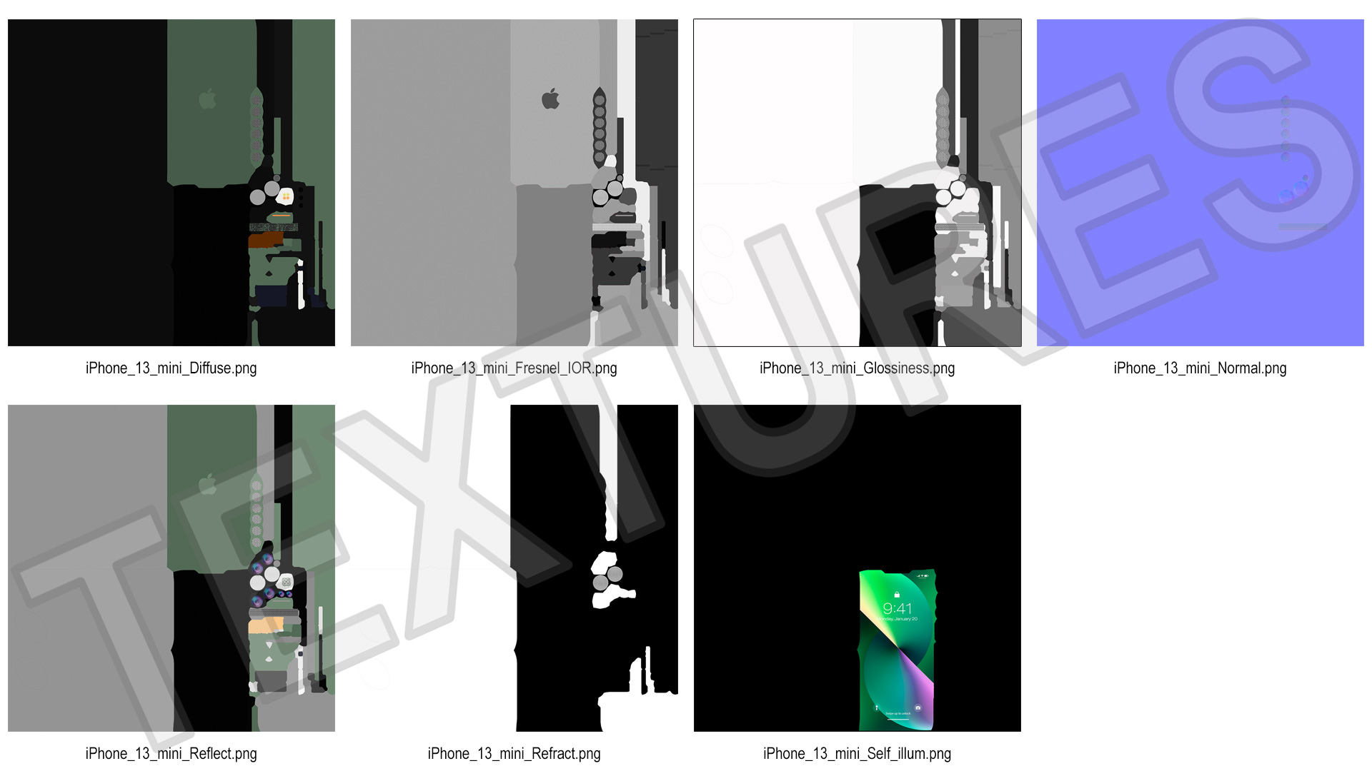 3D Apple iPhone 13 Mini Green