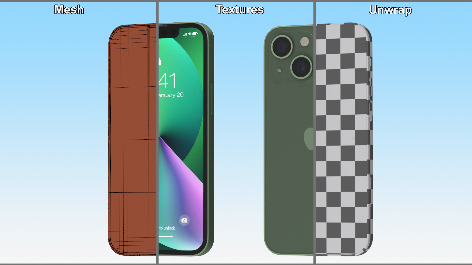 3D Apple iPhone 13 Mini Green
